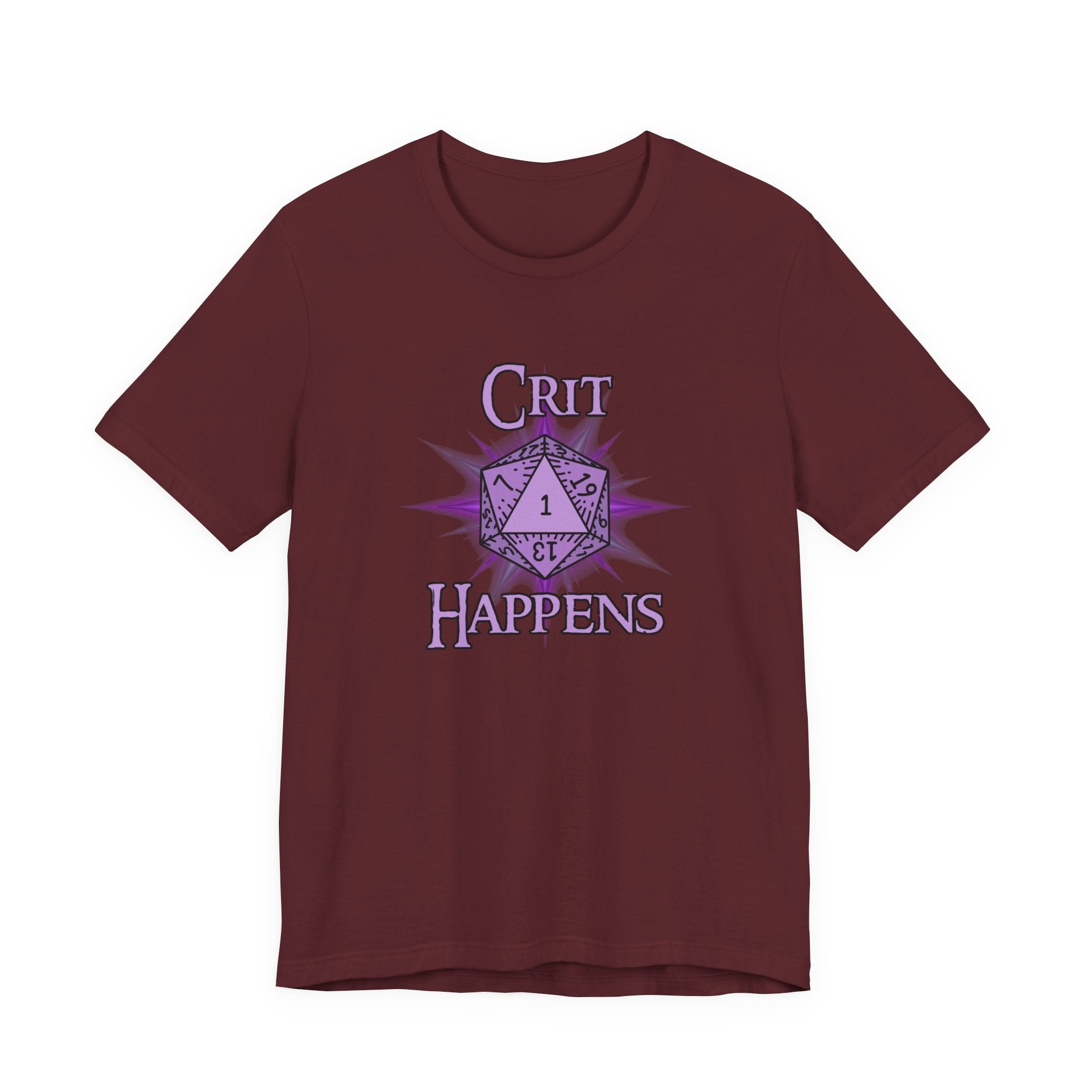 Crit Happens T-Shirt – Funny D&D D20 1 Critical Fail Dice Tee