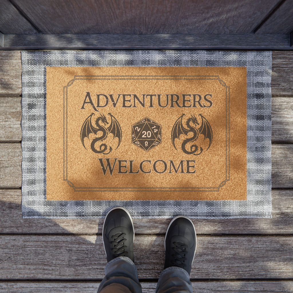 Adventurers Welcome Doormat — D20 Tabletop Gaming Entry Mat