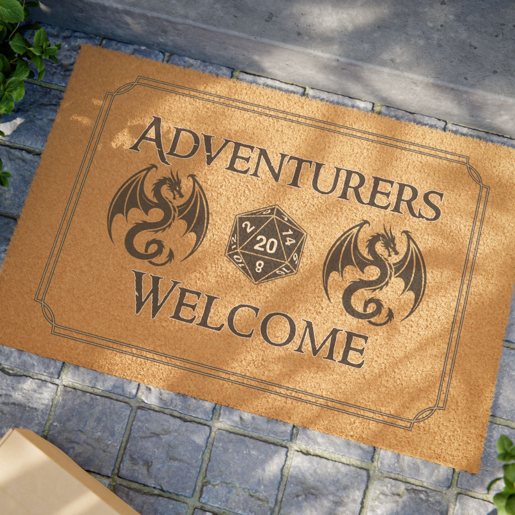 Adventurers Welcome Doormat — D20 Tabletop Gaming Entry Mat