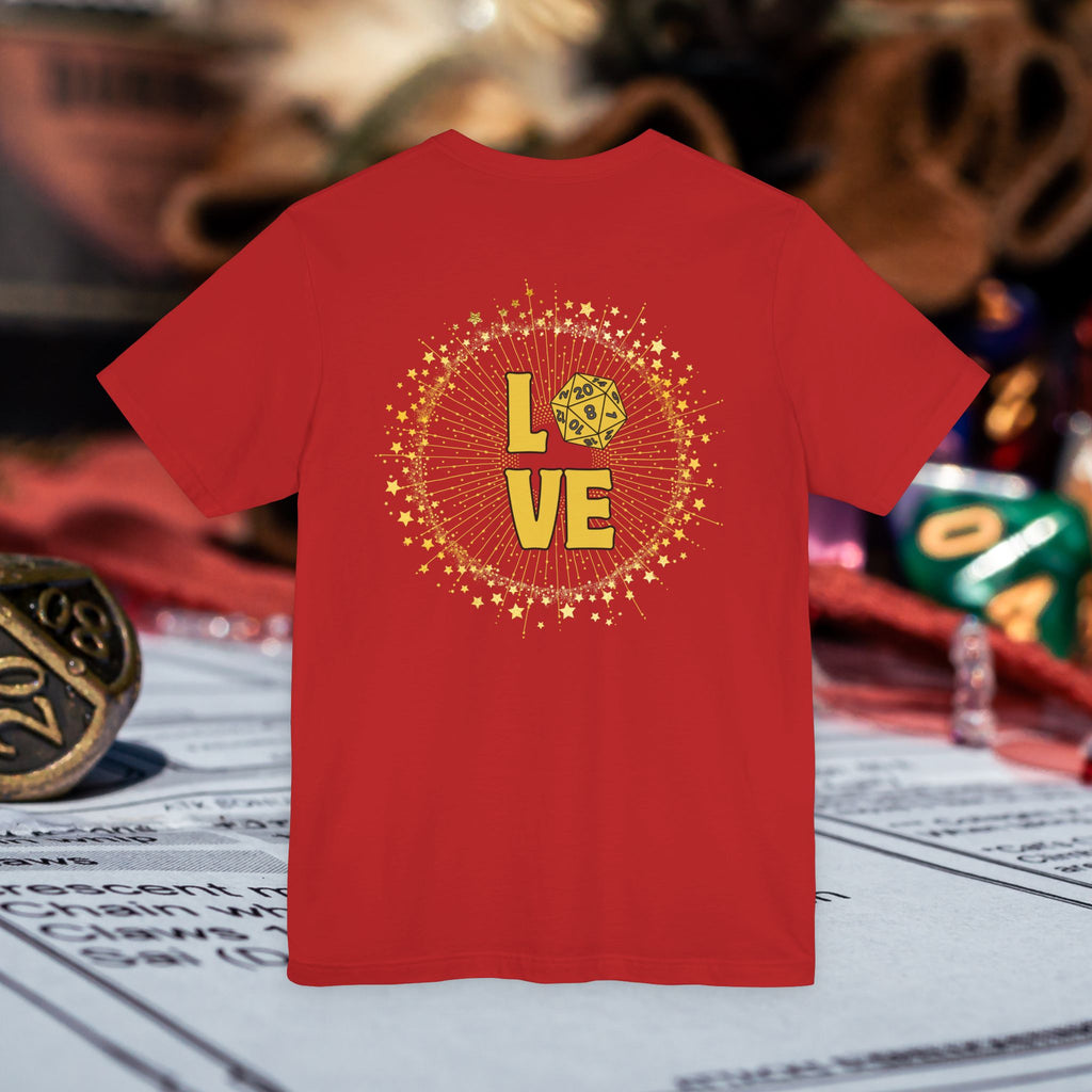Love D20 T-Shirt — RPG Gamer Dice Love Tee