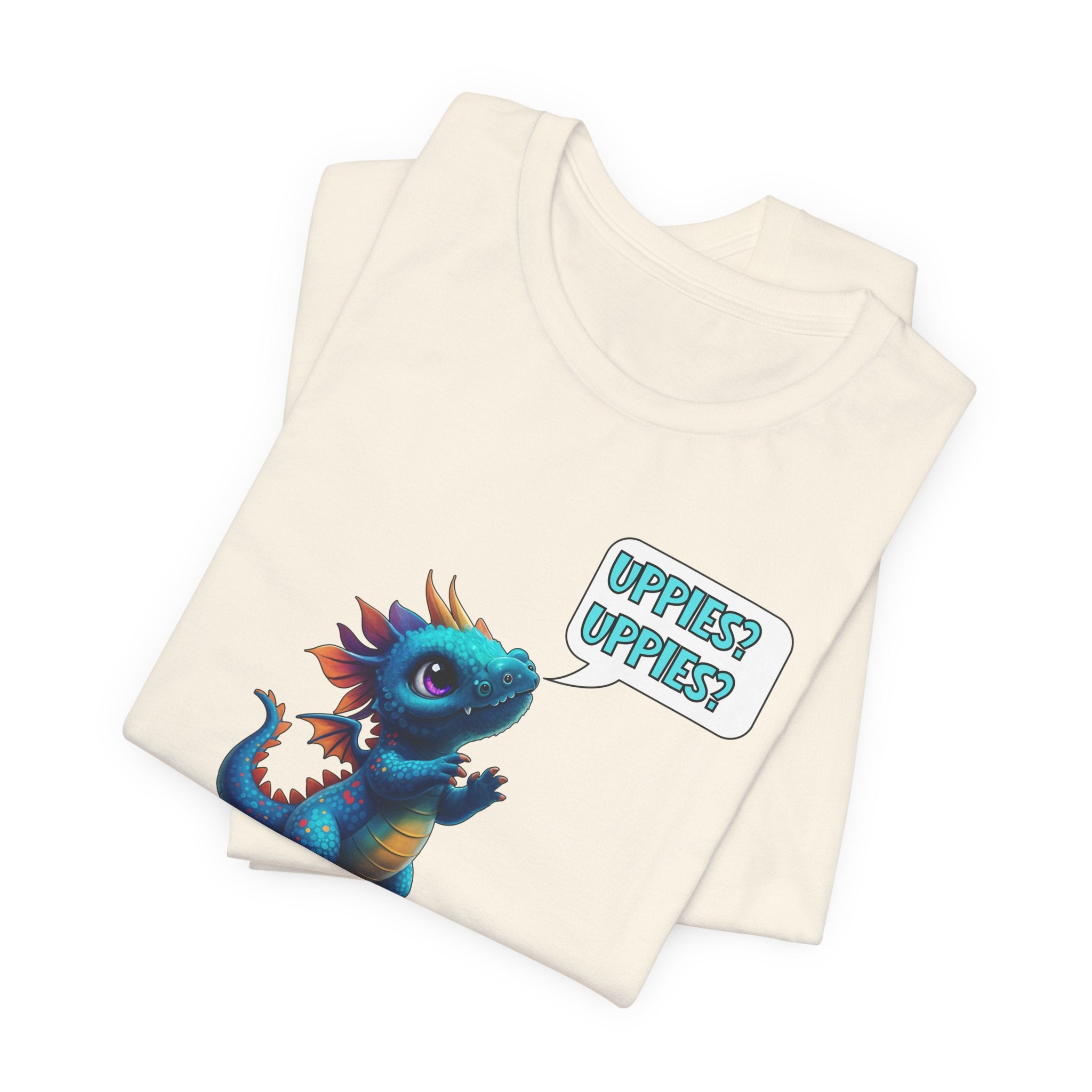 Baby Blue Dragon T‑Shirt — Cute 'Uppies? Uppies?' Fantasy Gamer Tee
