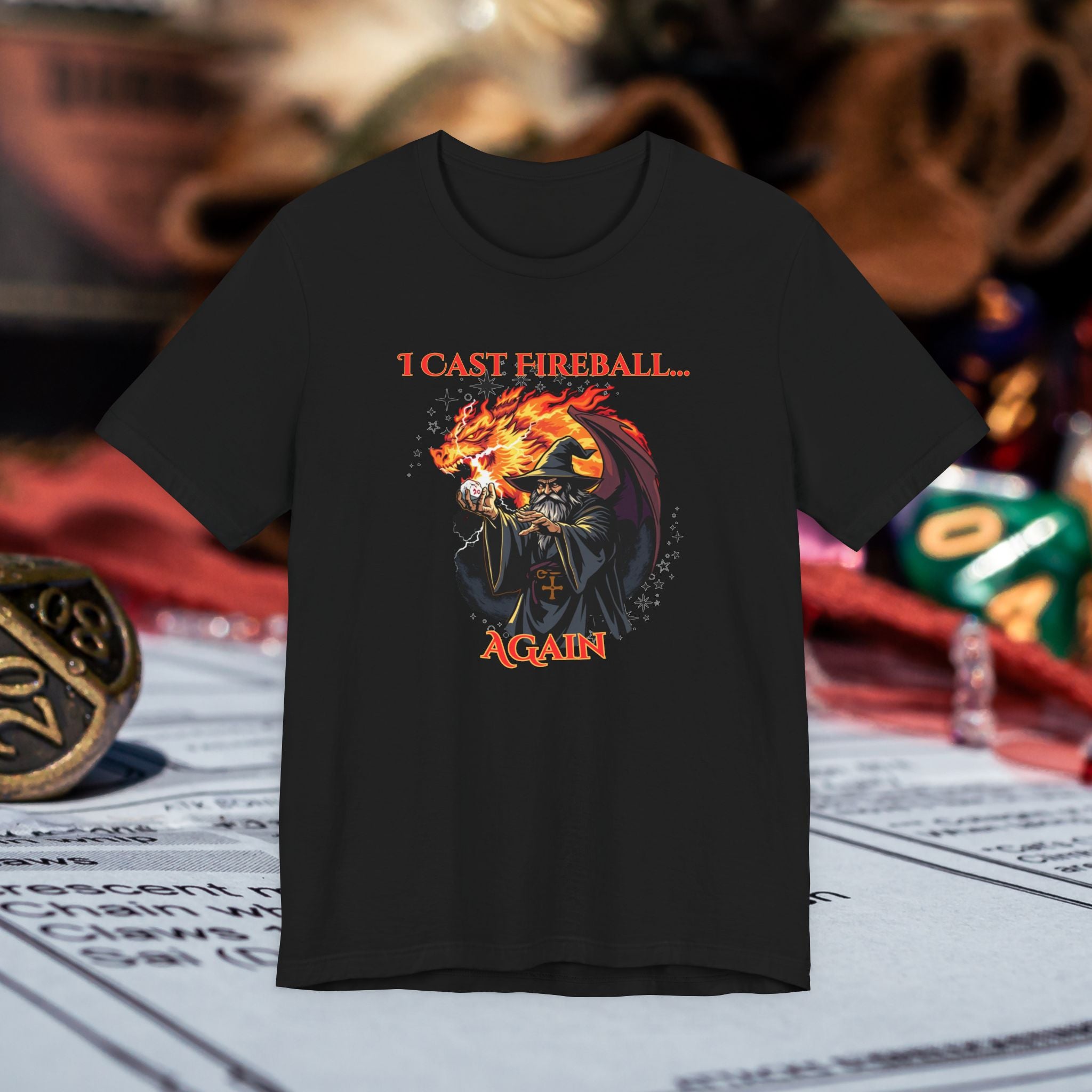 T-Shirt — "I Cast Fireball... Again" D&D Dragon Fantasy RPG Tee