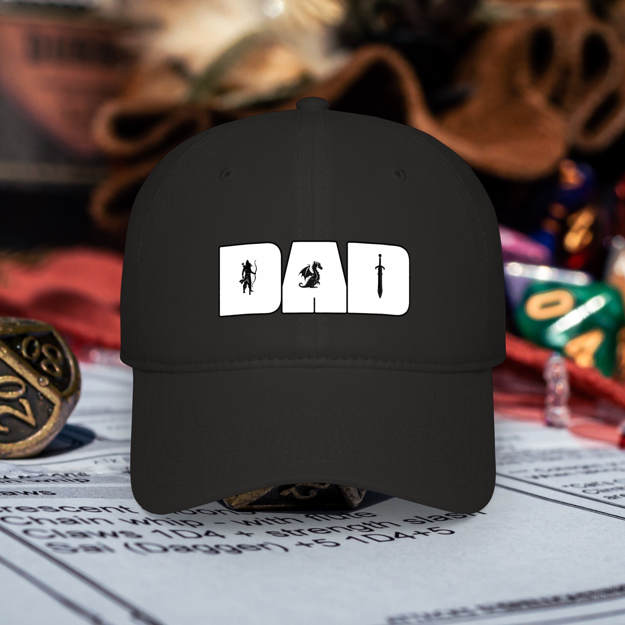 Dad RPG Gamer Cap — Low Profile Baseball Hat for Tabletop & Dungeons & Dragons Fans