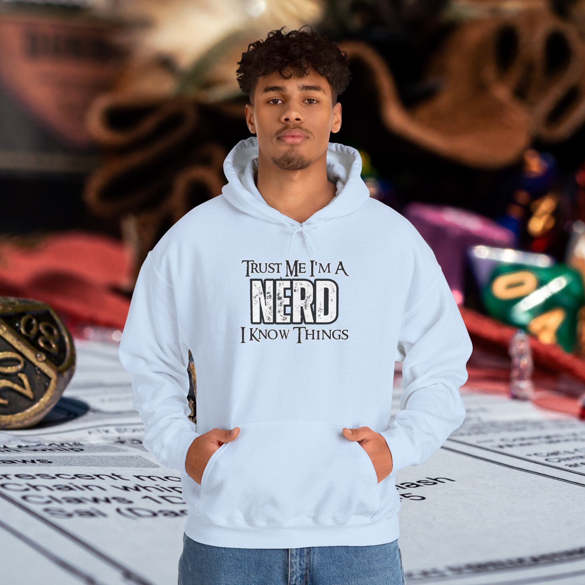 Nerd Hoodie - "Trust Me I'm a Nerd, I Know Things" Graphic Pullover