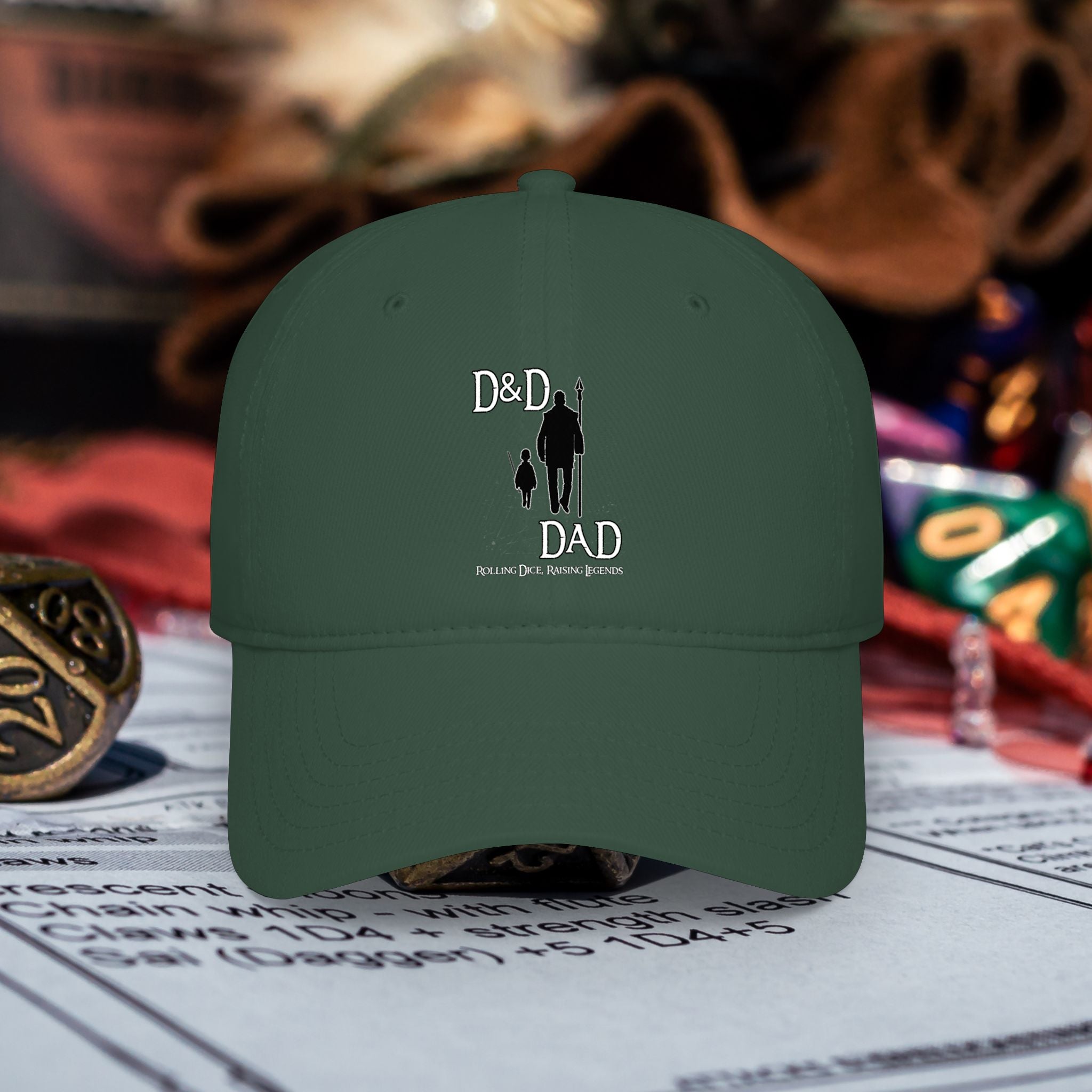 D&D Dad Low Profile Baseball Cap — Gamer Dad Hat for Tabletop Roleplaying