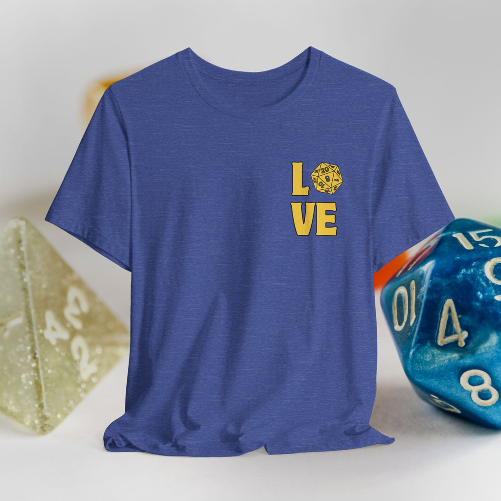 Love D20 T-Shirt — RPG Gamer Dice Love Tee