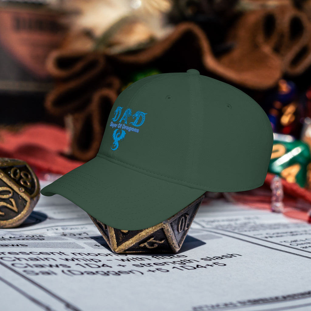 Dad Slayer Of Dragons Low Profile Baseball Cap - D&D Dad Gift