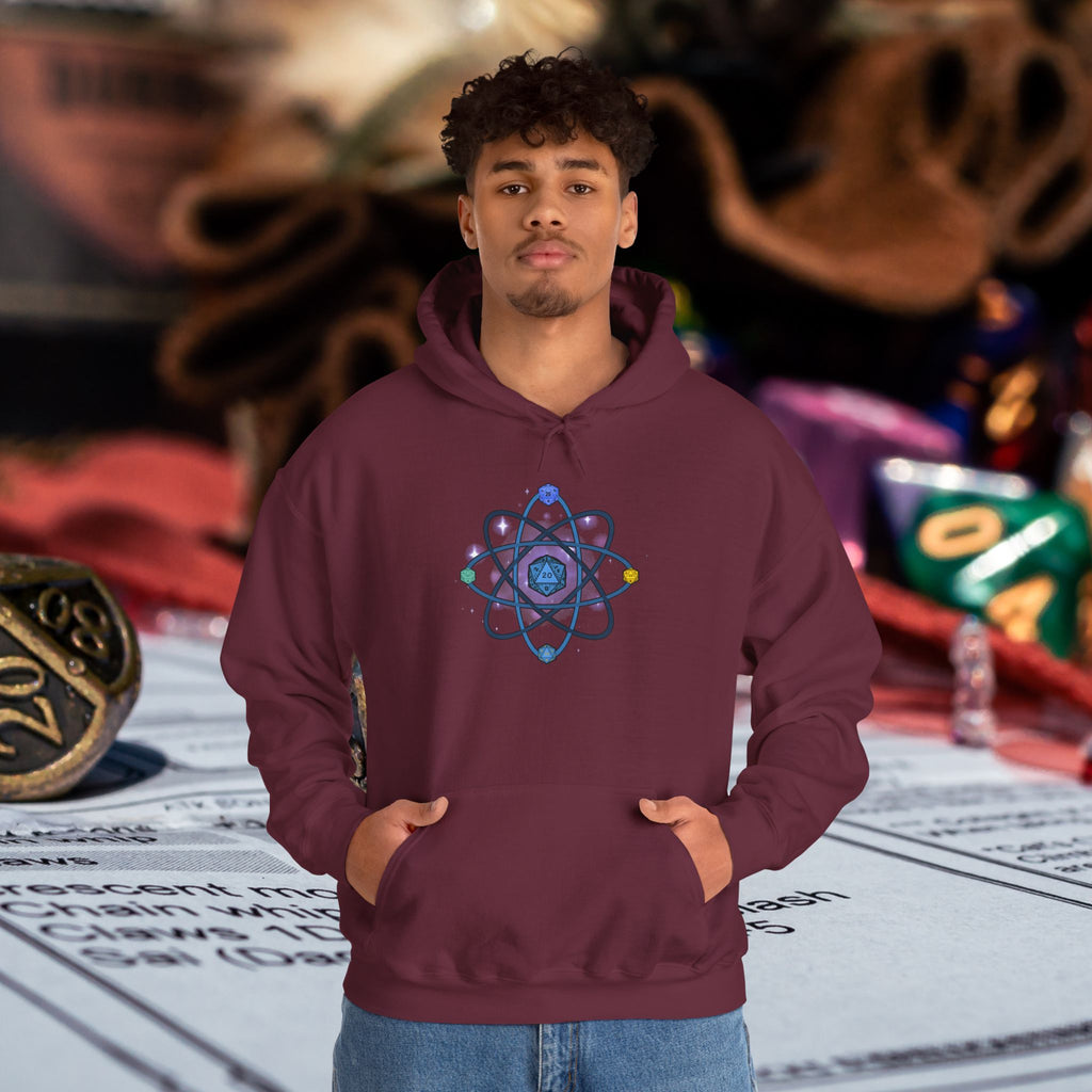 D20 Atom Symbol Hoodie — Geeky D20 RPG Gamer Pullover