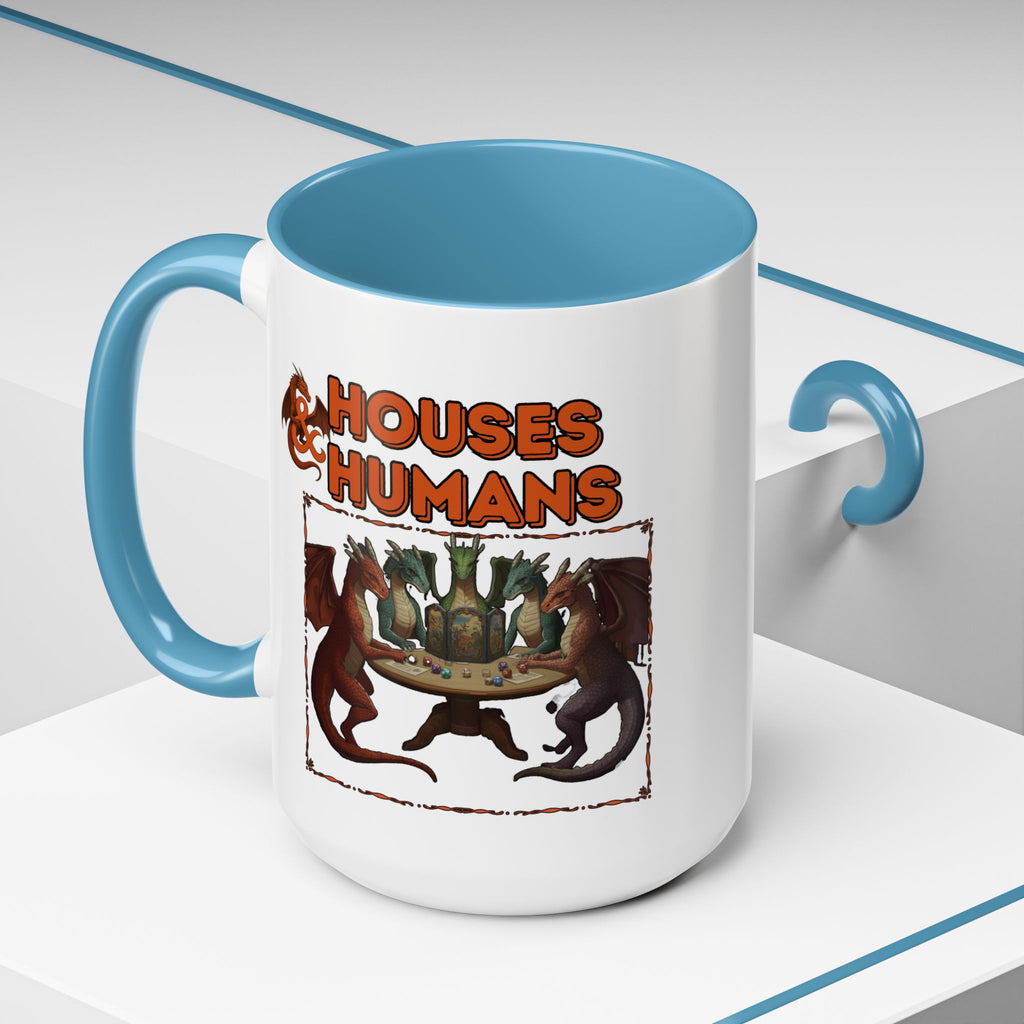 Houses & Humans Coffee Mug — Fantasy RPG D20 Gaming Accent Mug (15oz)