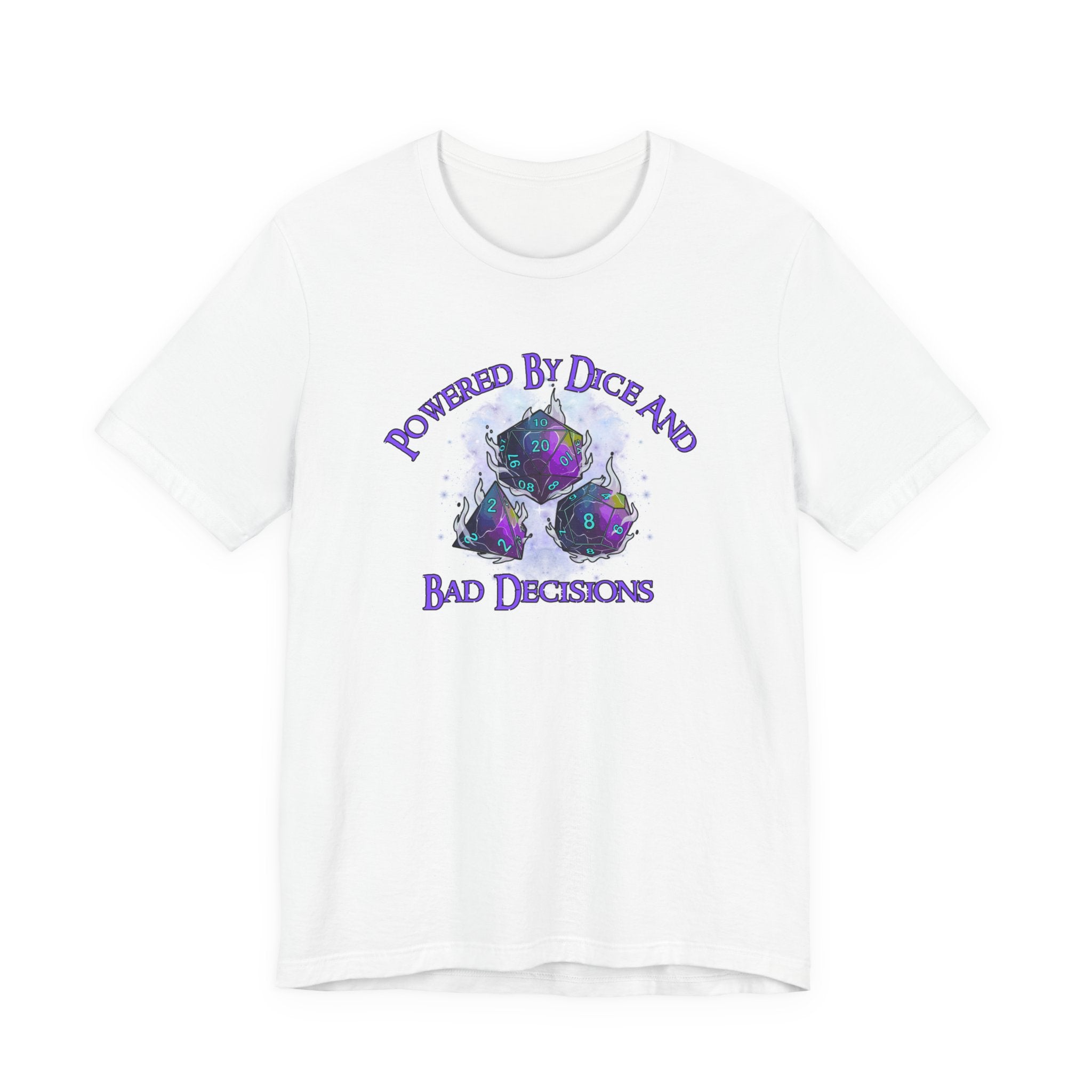 T-Shirt — "Powered by Dice and Bad Decisions" RPG Gaming Tee