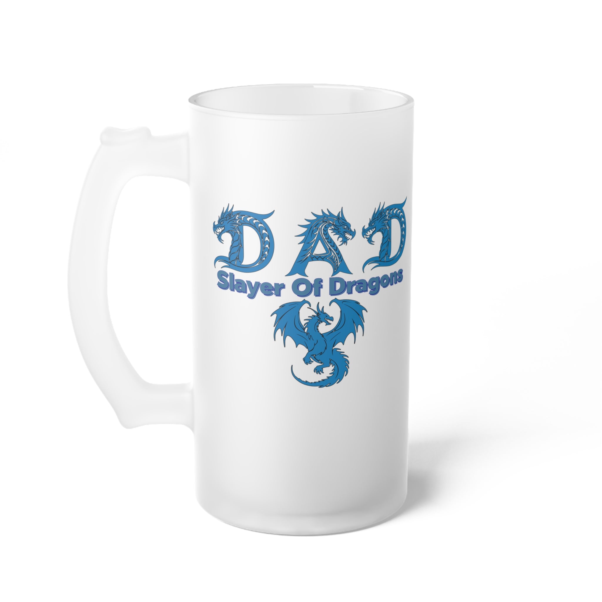 Dad Slayer of Dragons Frosted Beer Mug