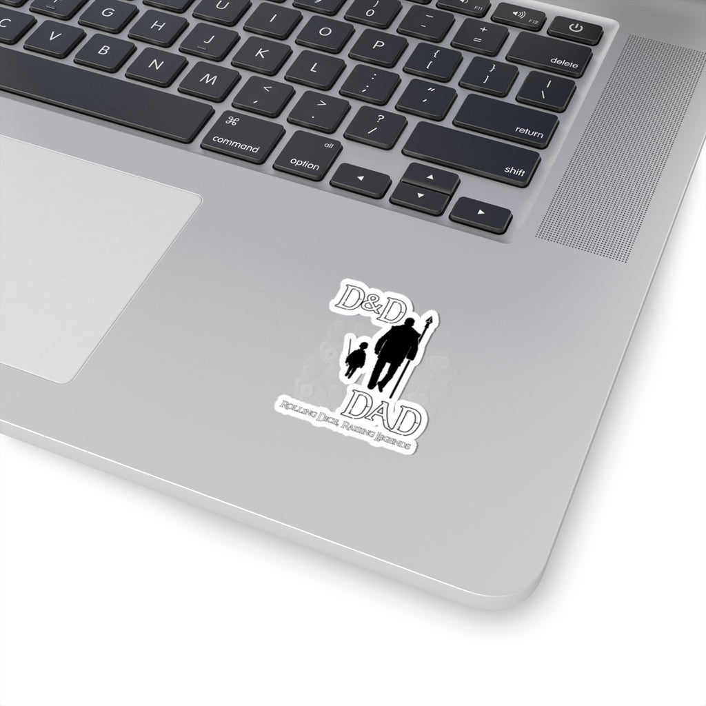 D&D Dad Kiss-Cut Sticker — "Rolling Dice, Raising Legends" Gaming Dad Decal