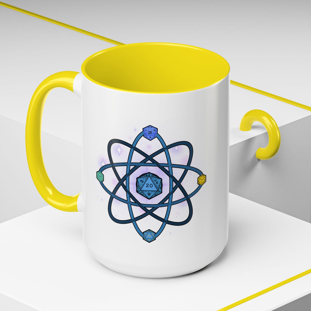 Coffee Mug — D20 Dice Atom Design (Geek RPG Gamer Gift)