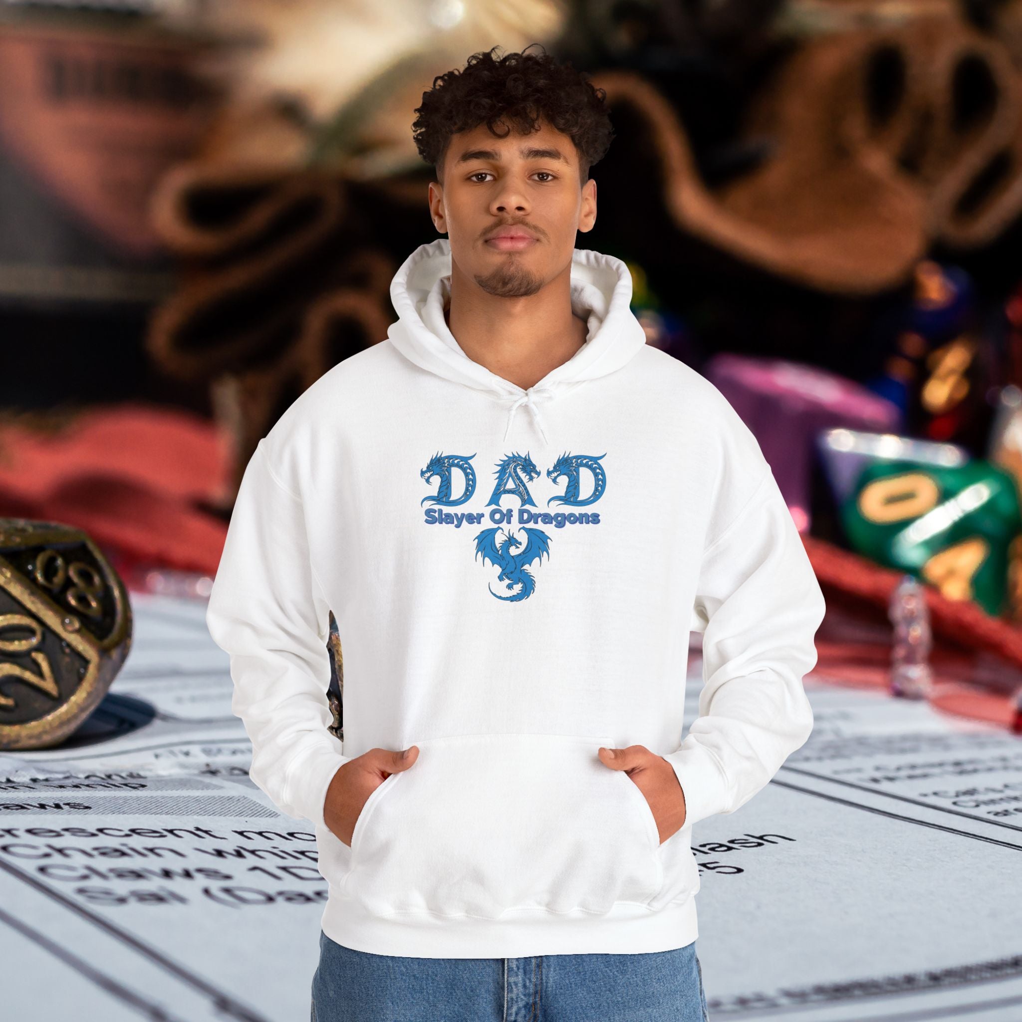 Dad Slayer of Dragons Hoodie — D&D Dad Gift
