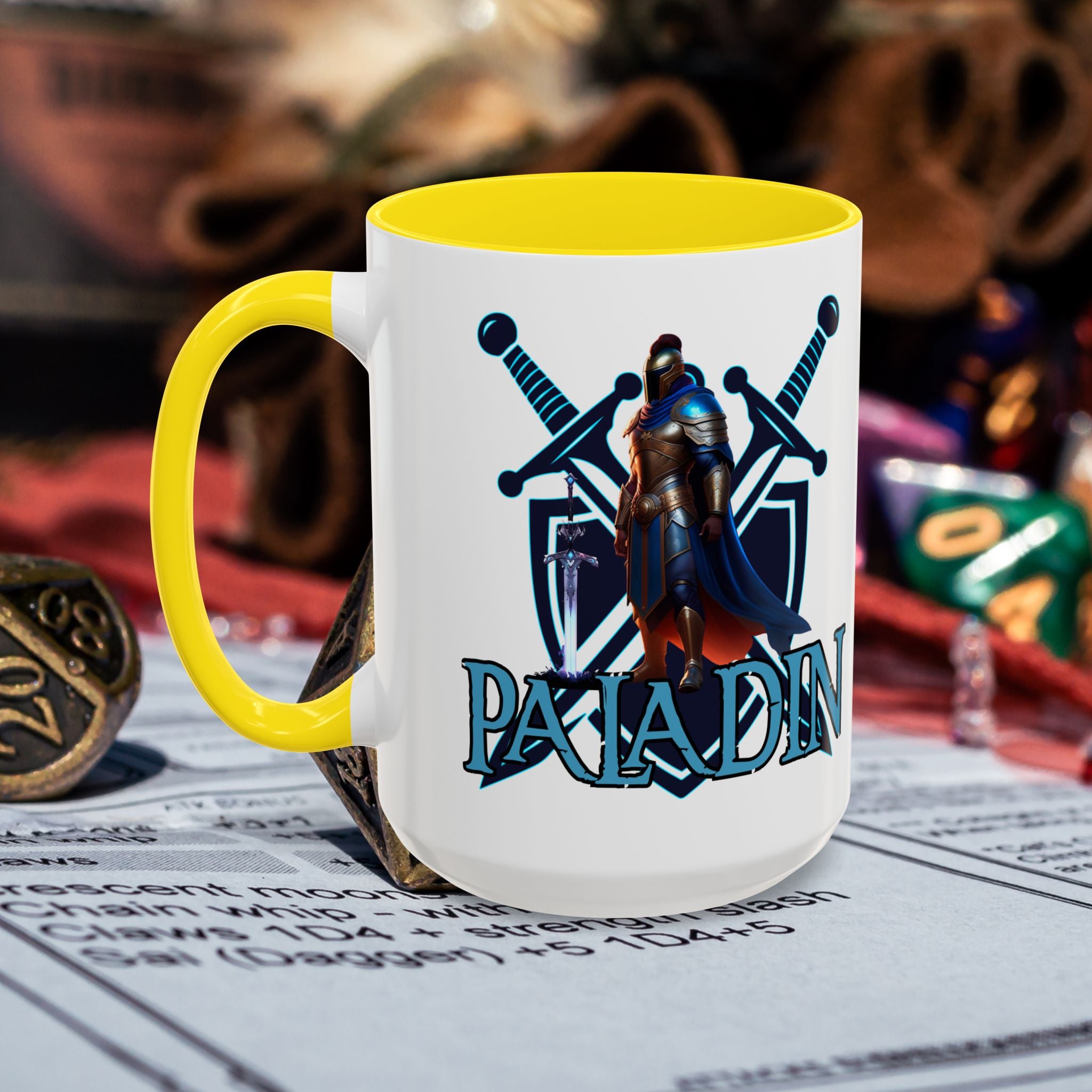 Paladin Coffee Mug – RPG Paladin D&D Design (15oz Accent)
