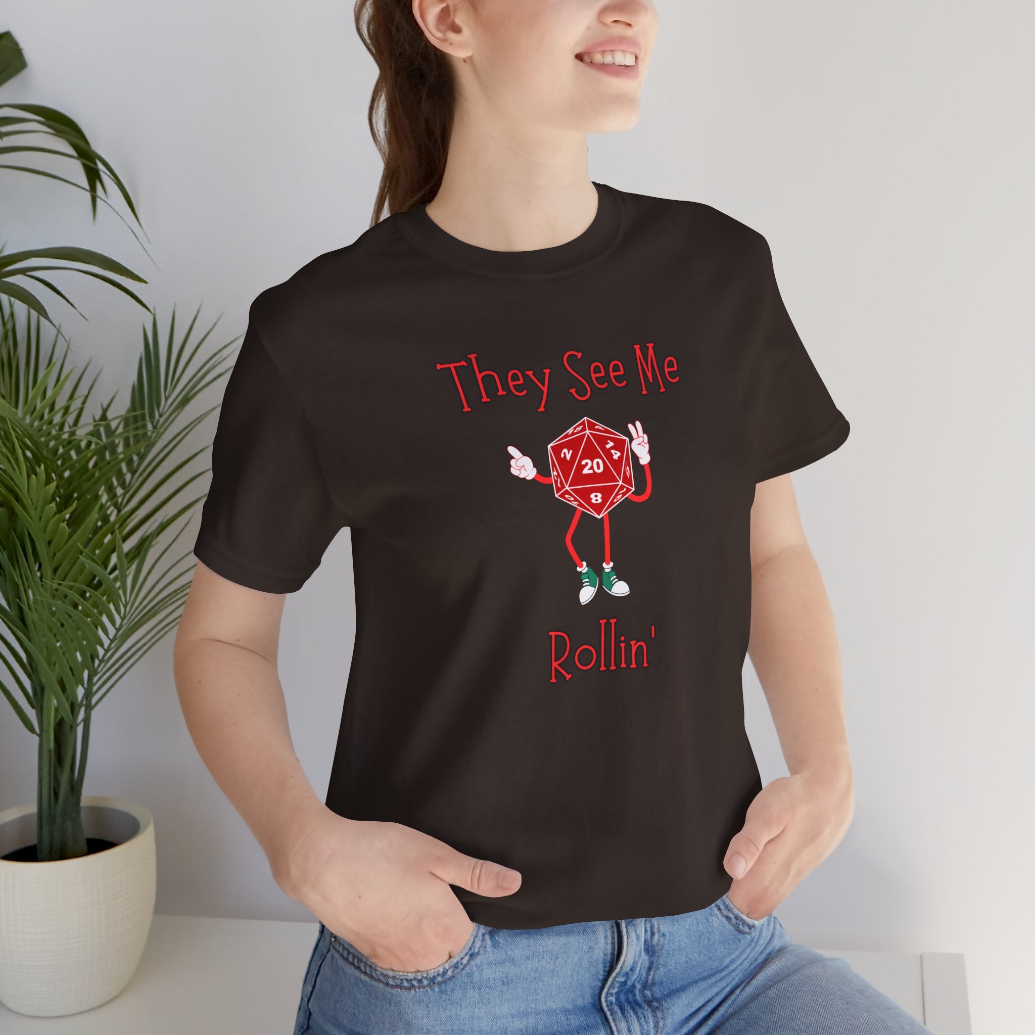 They See Me Rollin' D20 T-Shirt — Funny RPG Dice Gaming Tee