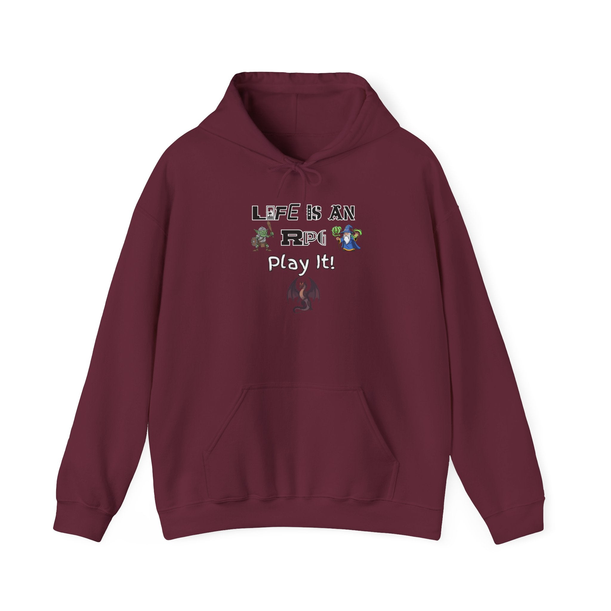 Life Is An RPG Play it Hoodie – Gamer Fantasy RPG Pullover