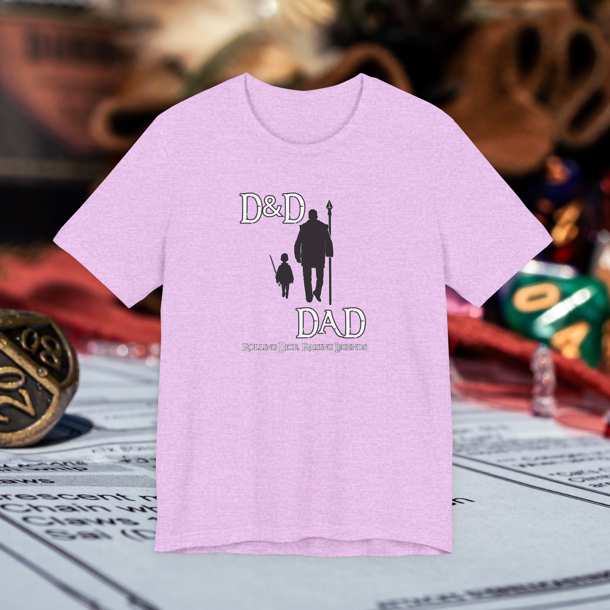 D&D Dad T‑Shirt — Roleplaying Dad Tee (Rolling Dice, Raising Legends)
