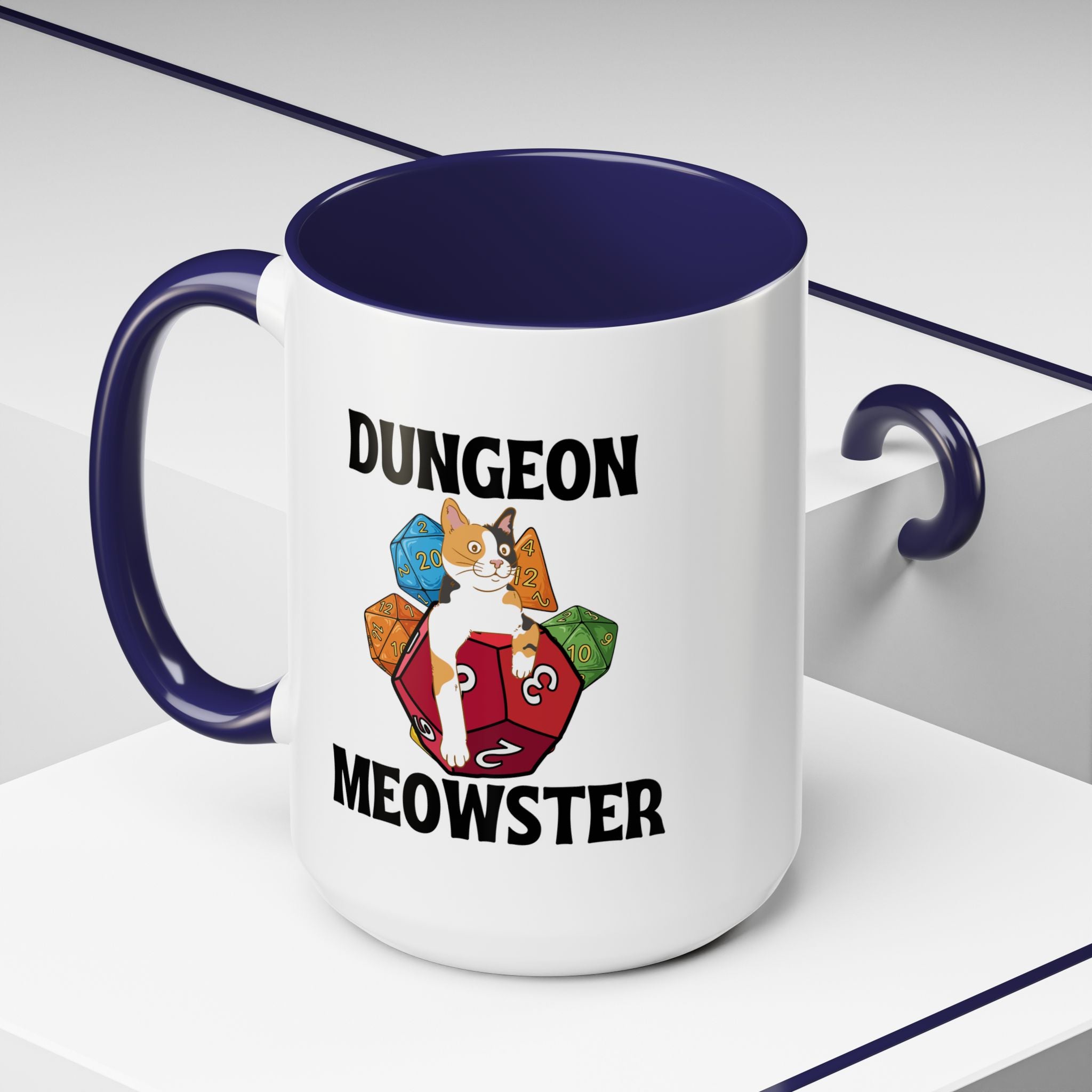 Dungeon Meowster Coffee Mug – Dungeons & Dragons Cat Gamer Gift (15oz Accent Mug)