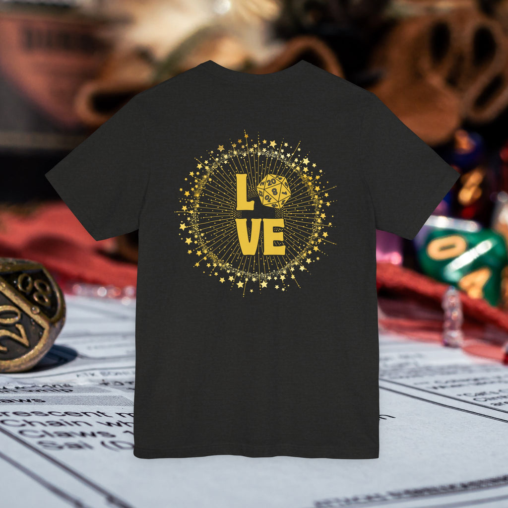 Love D20 T-Shirt — RPG Gamer Dice Love Tee