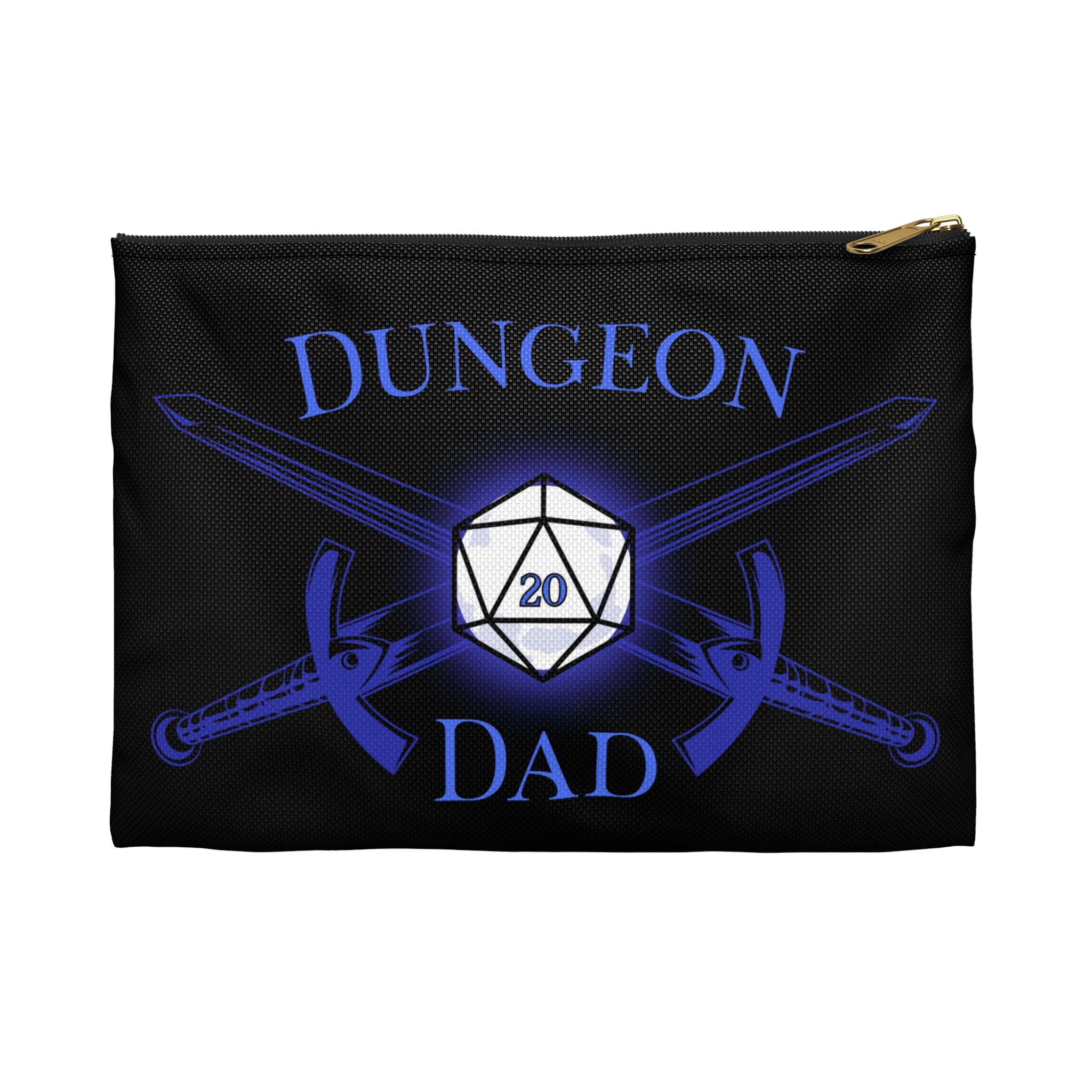 Dungeon Dad Dice/Accessory Pouch — D20 Dice & Swords Gamer Gear