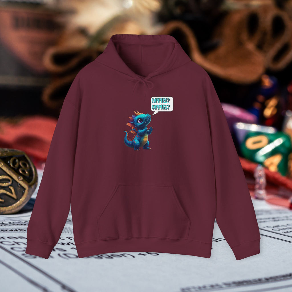 Dragon Dice Hoodie — Cute Blue Dragon UPPIES Gaming Hoodie