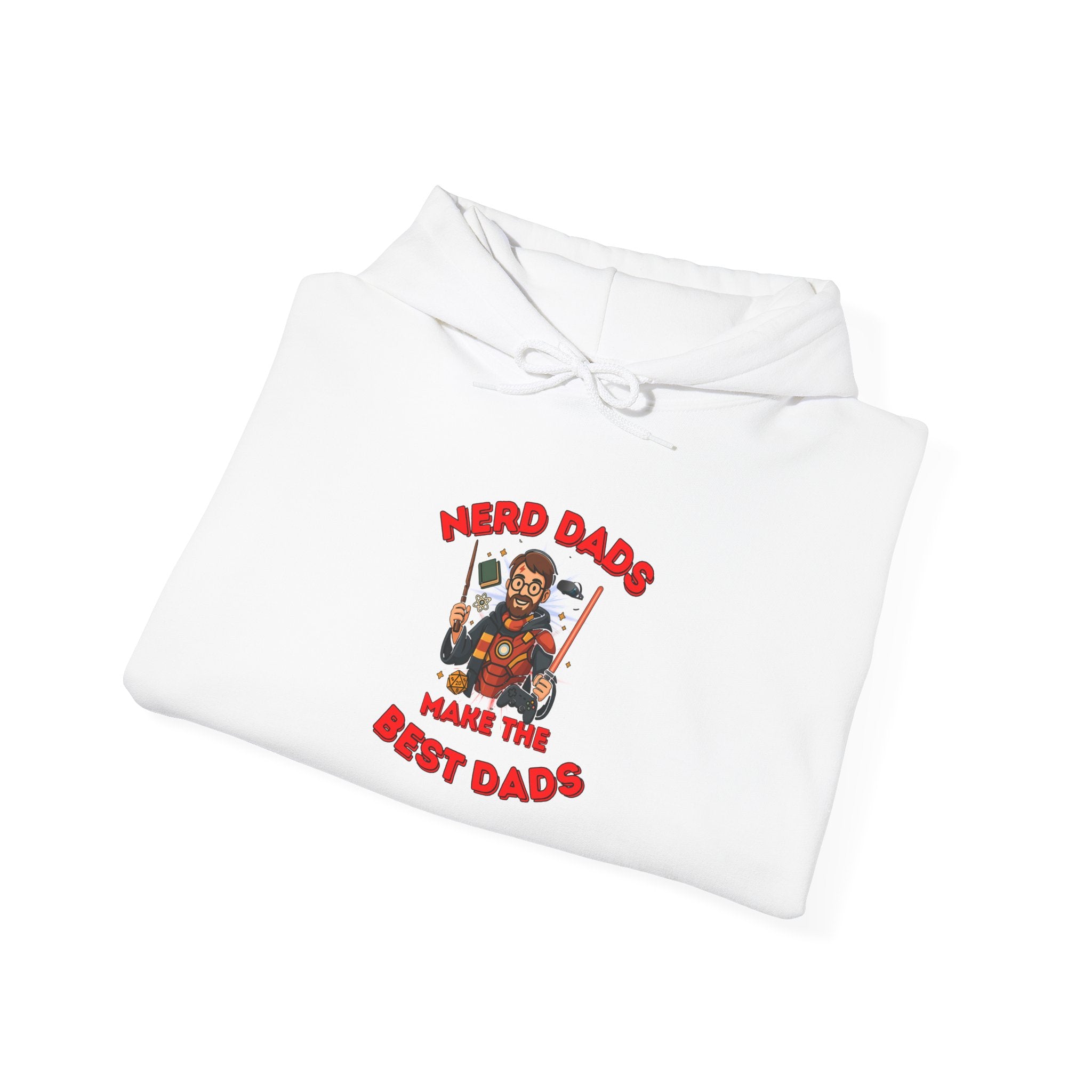 Hoodie — "Nerd Dads Make the Best Dads" Graphic Hooded Sweatshirt