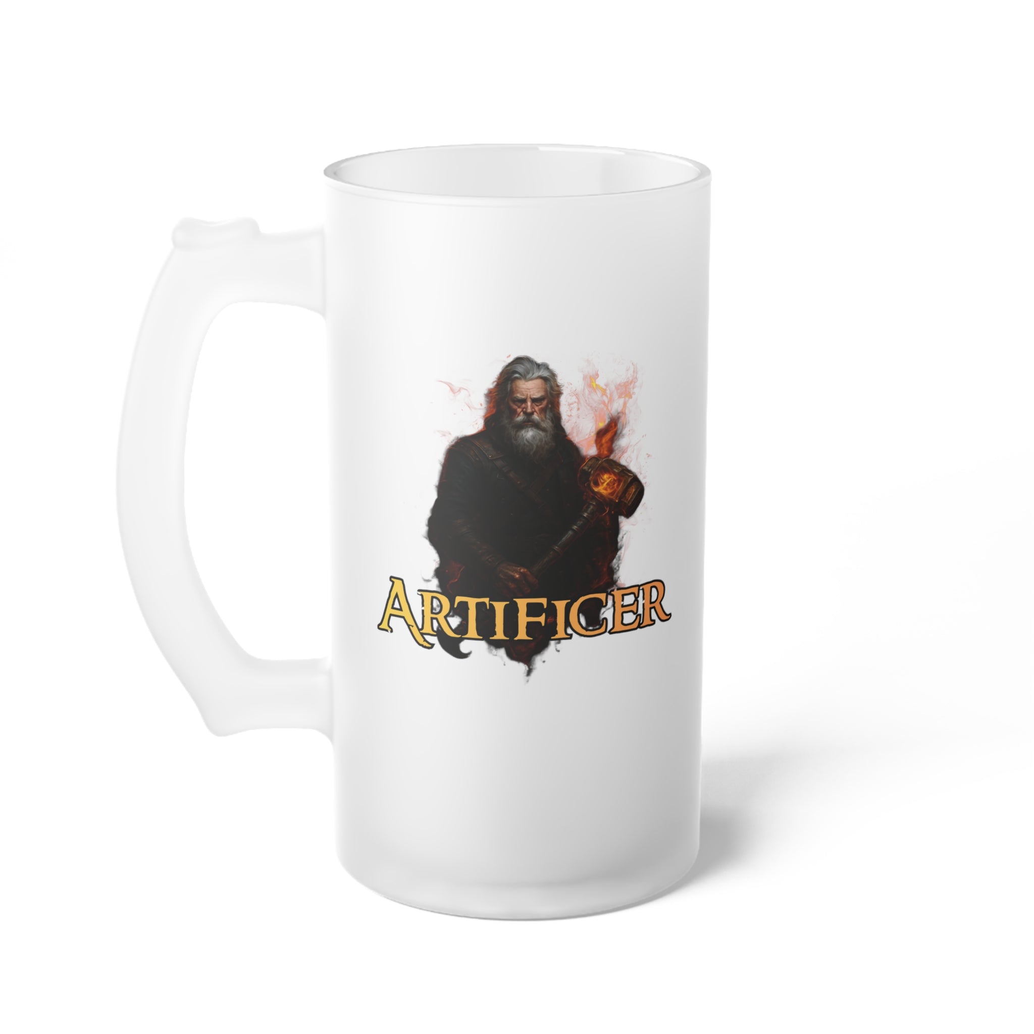 D&D Class Frosted Glass Beer Mug — Artificer Design