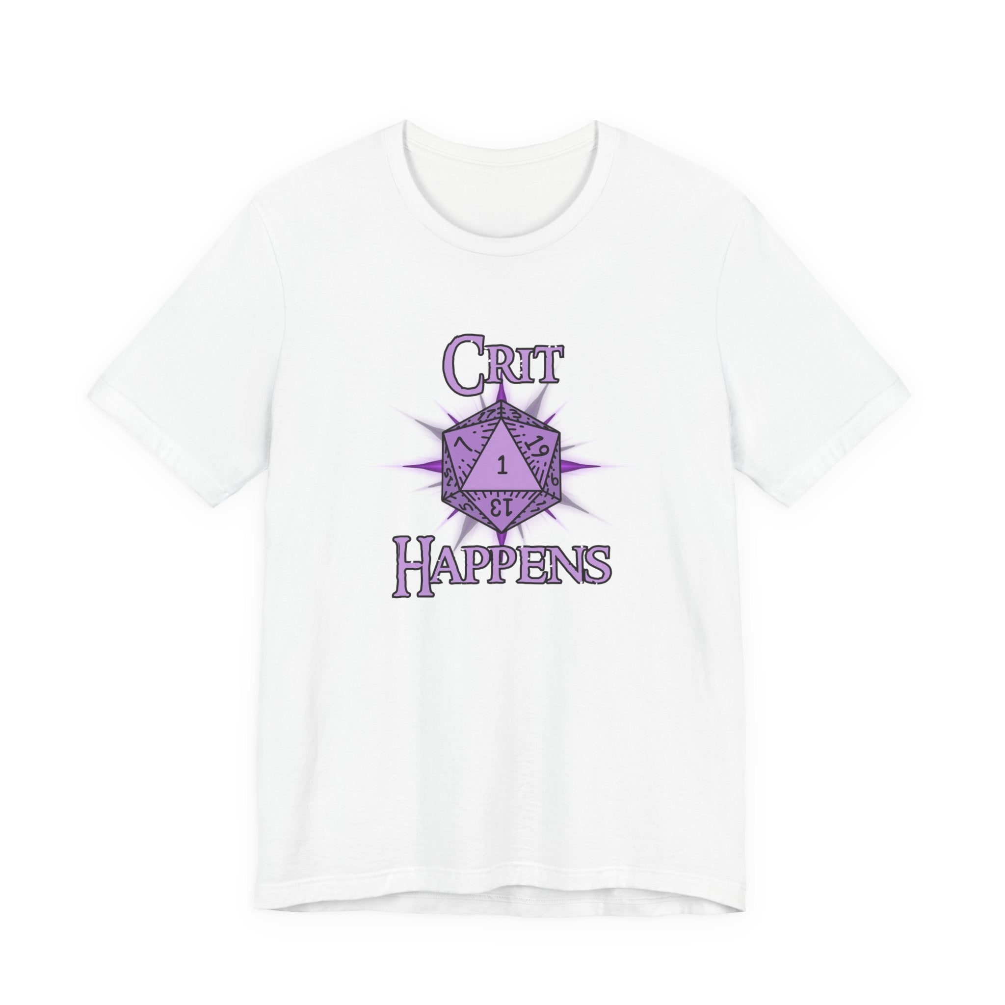 Crit Happens T-Shirt – Funny D&D D20 1 Critical Fail Dice Tee