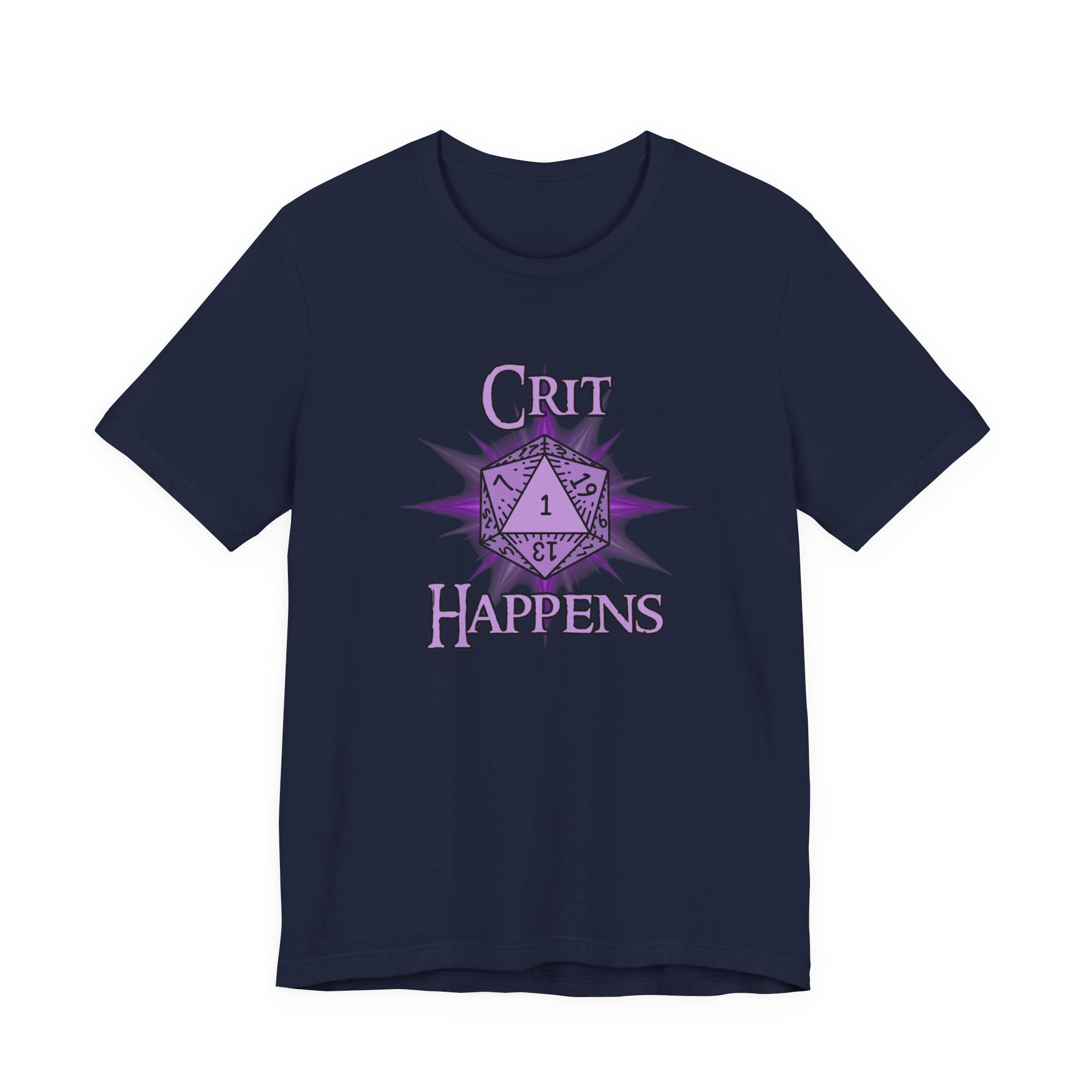 Crit Happens T-Shirt – Funny D&D D20 1 Critical Fail Dice Tee