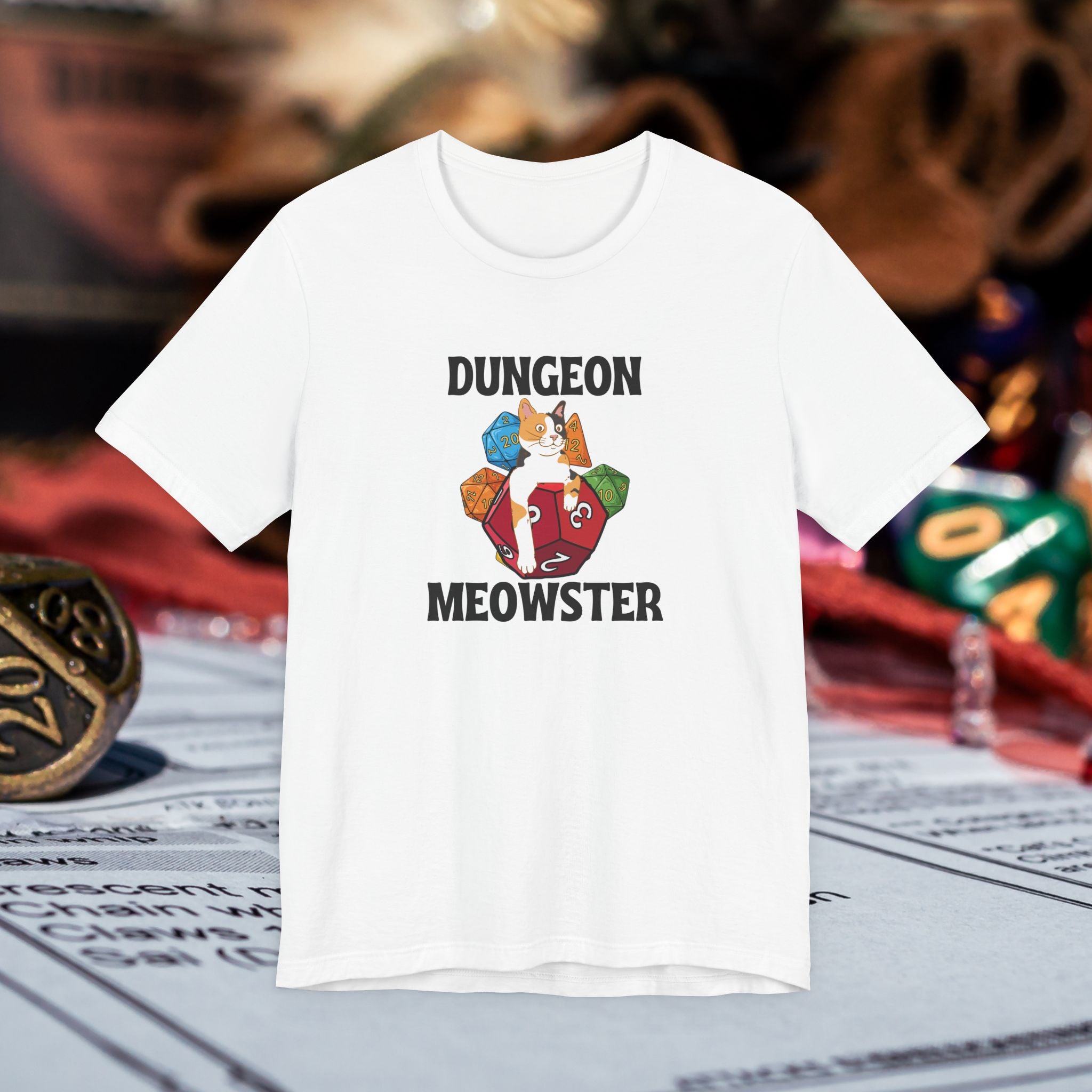 Dungeon Meowster T-Shirt — Funny Cat D&D Gamer Tee