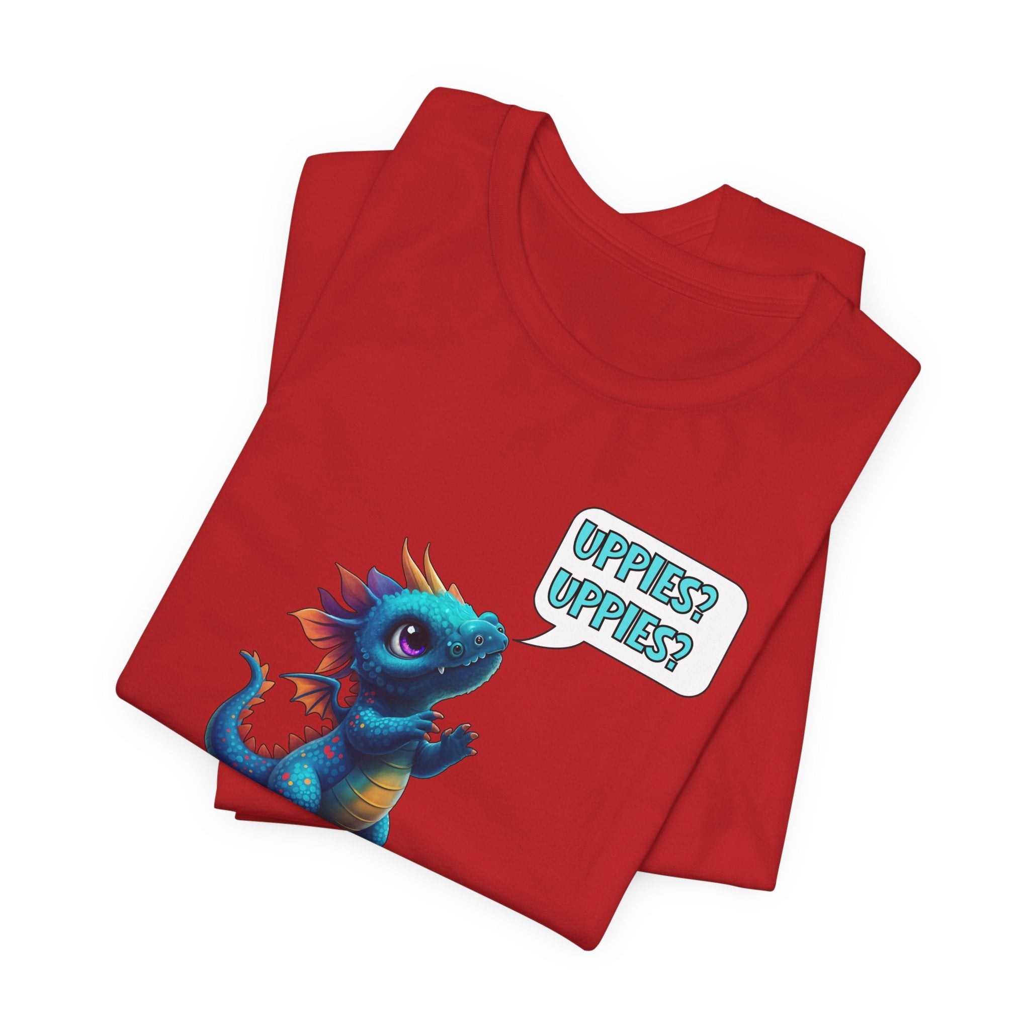 Baby Blue Dragon T‑Shirt — Cute 'Uppies? Uppies?' Fantasy Gamer Tee