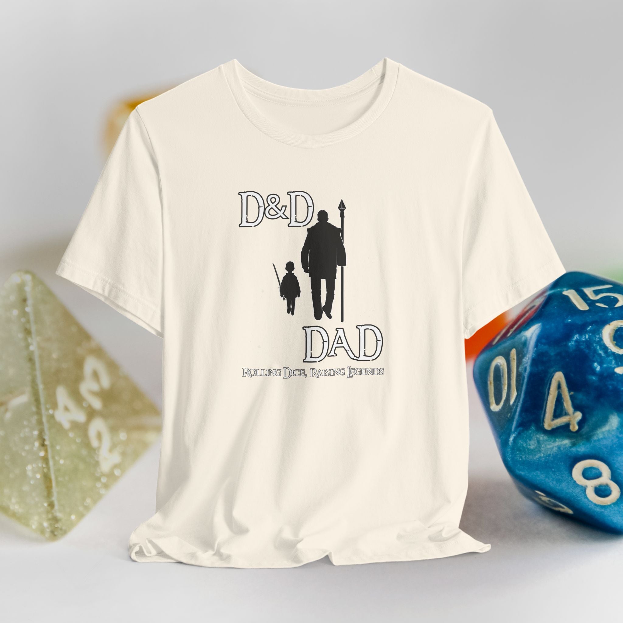 D&D Dad T‑Shirt — Roleplaying Dad Tee (Rolling Dice, Raising Legends)