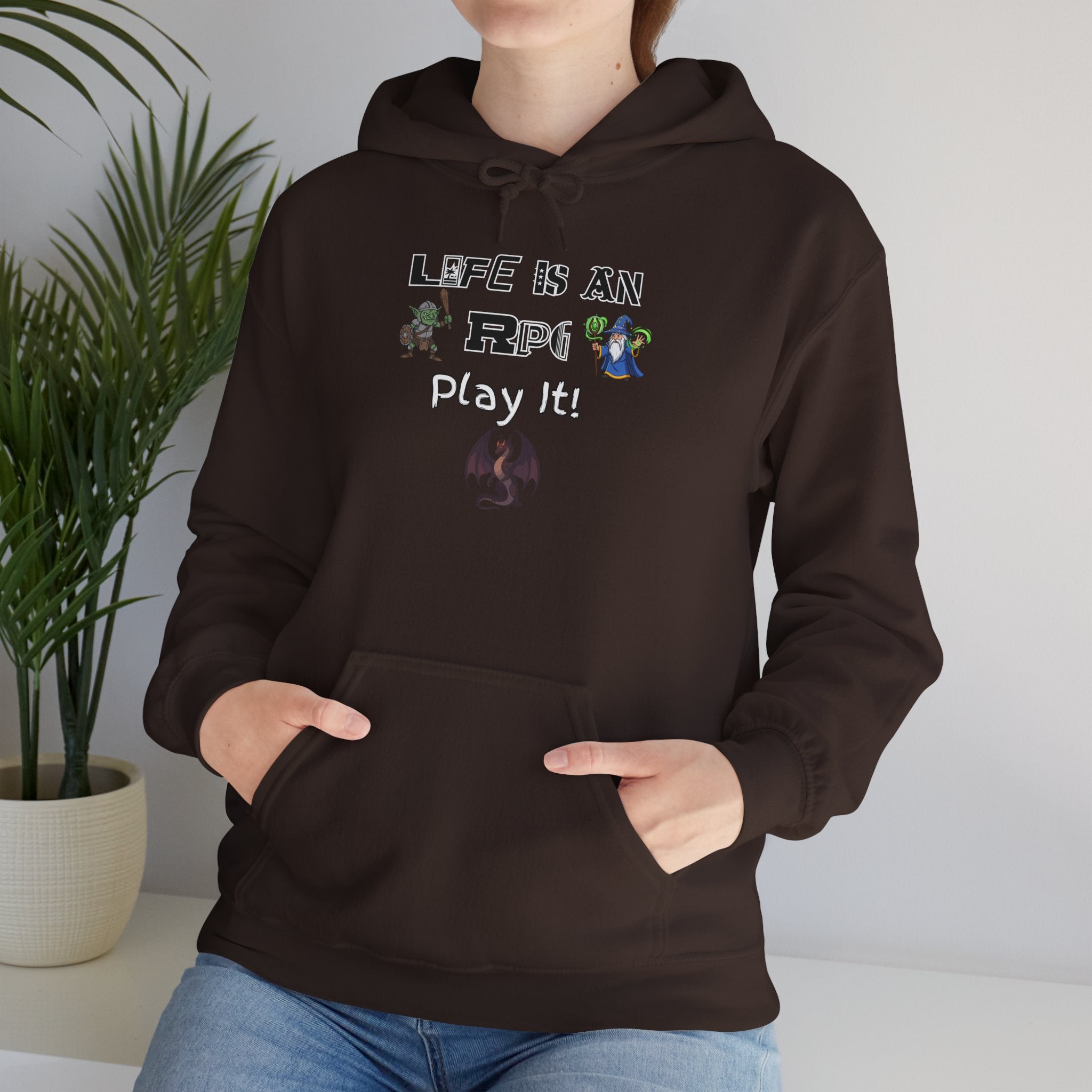 Life Is An RPG Play it Hoodie – Gamer Fantasy RPG Pullover