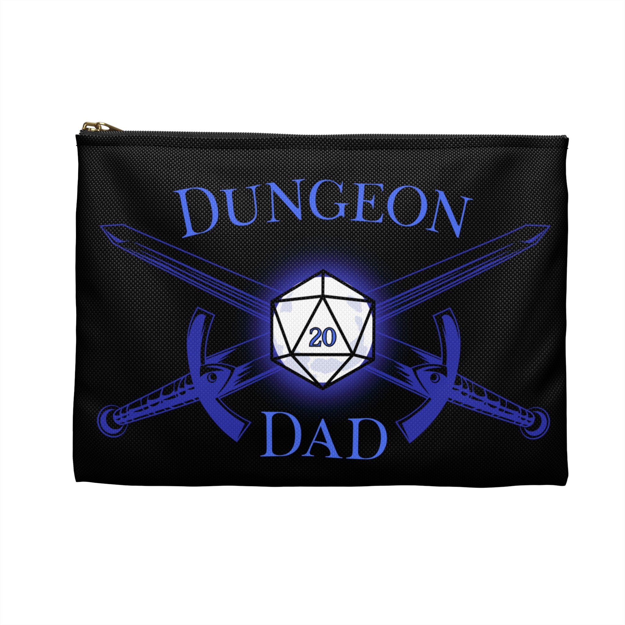 Dungeon Dad Dice/Accessory Pouch — D20 Dice & Swords Gamer Gear