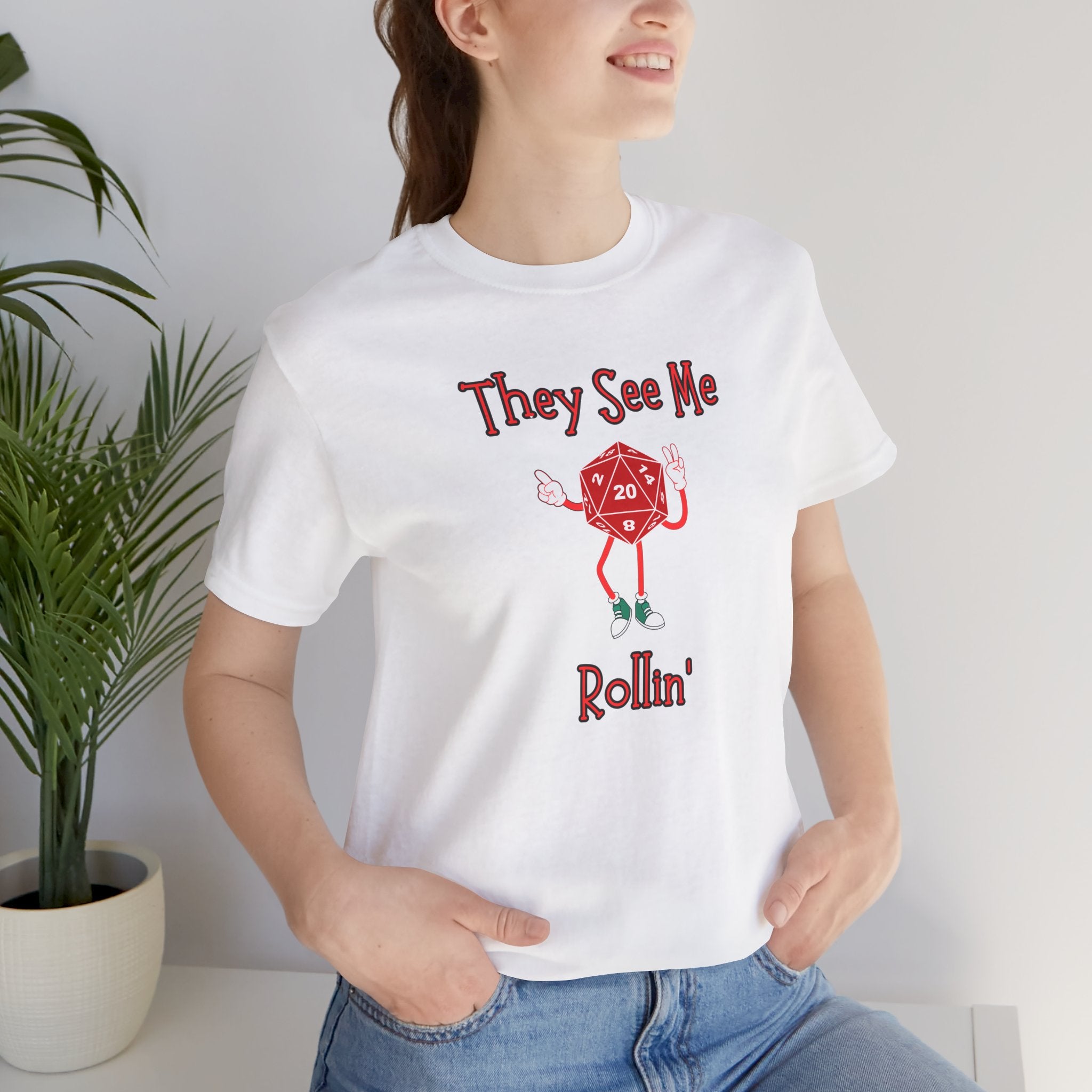 They See Me Rollin' D20 T-Shirt — Funny RPG Dice Gaming Tee