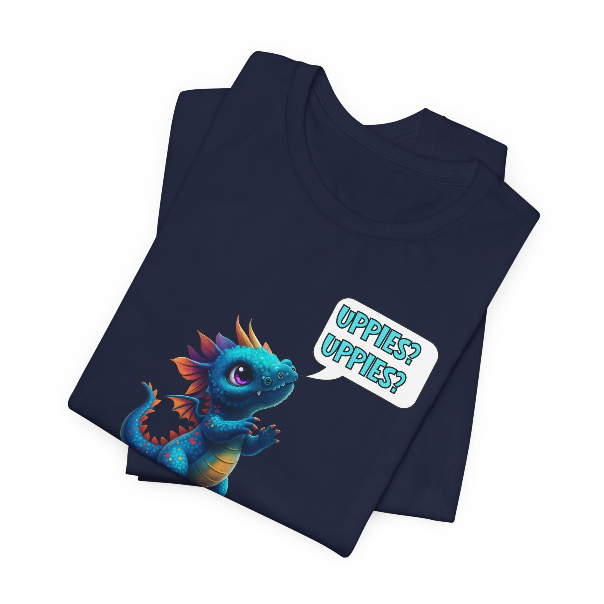 Baby Blue Dragon T‑Shirt — Cute 'Uppies? Uppies?' Fantasy Gamer Tee
