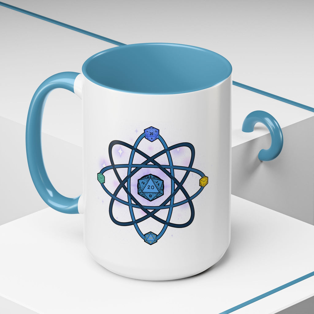 Coffee Mug — D20 Dice Atom Design (Geek RPG Gamer Gift)