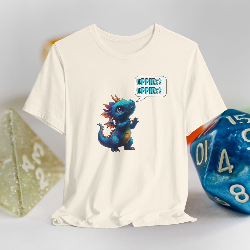 Baby Blue Dragon T‑Shirt — Cute 'Uppies? Uppies?' Fantasy Gamer Tee