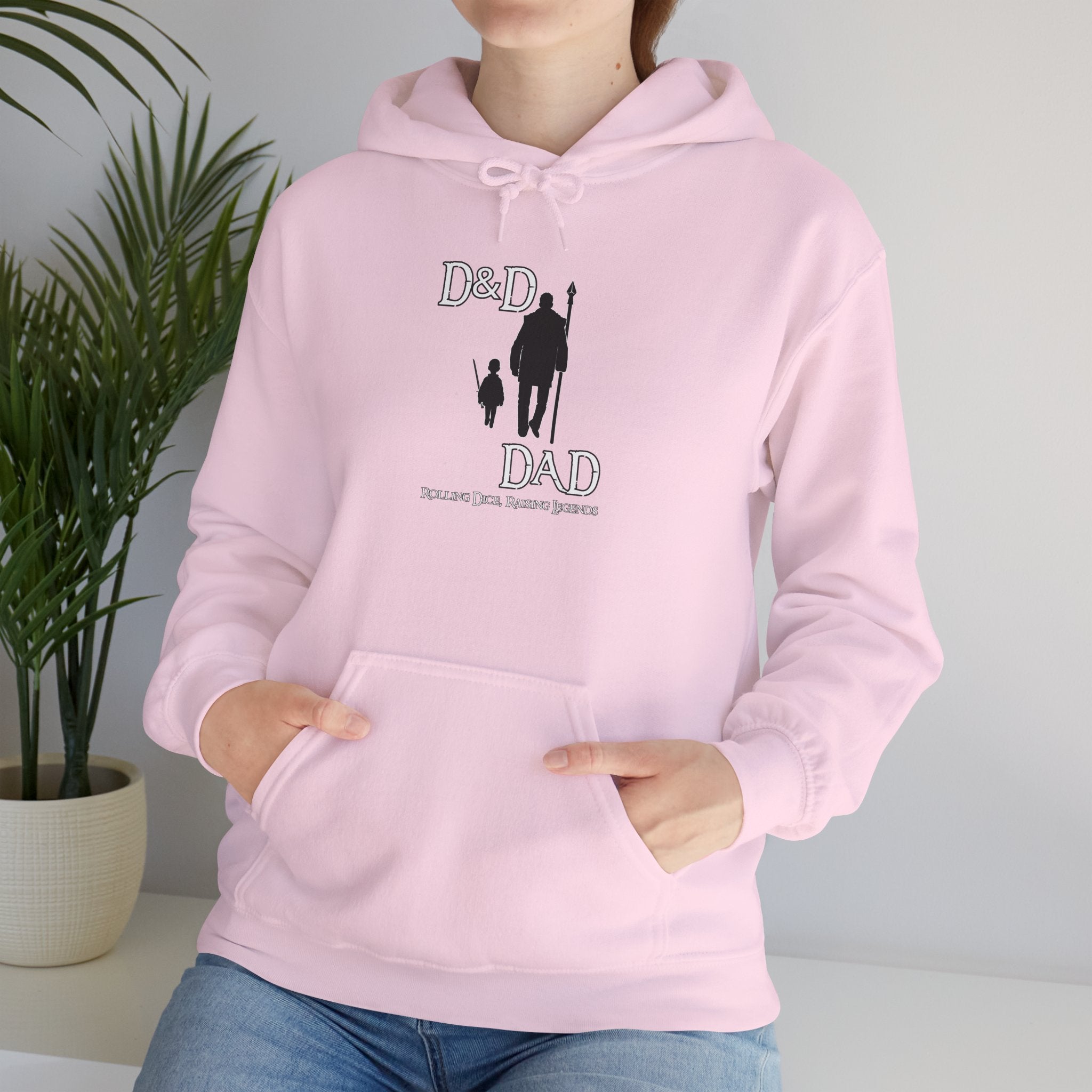 D&D Dad Hoodie — Father & Child Gaming Silhouette Pullover