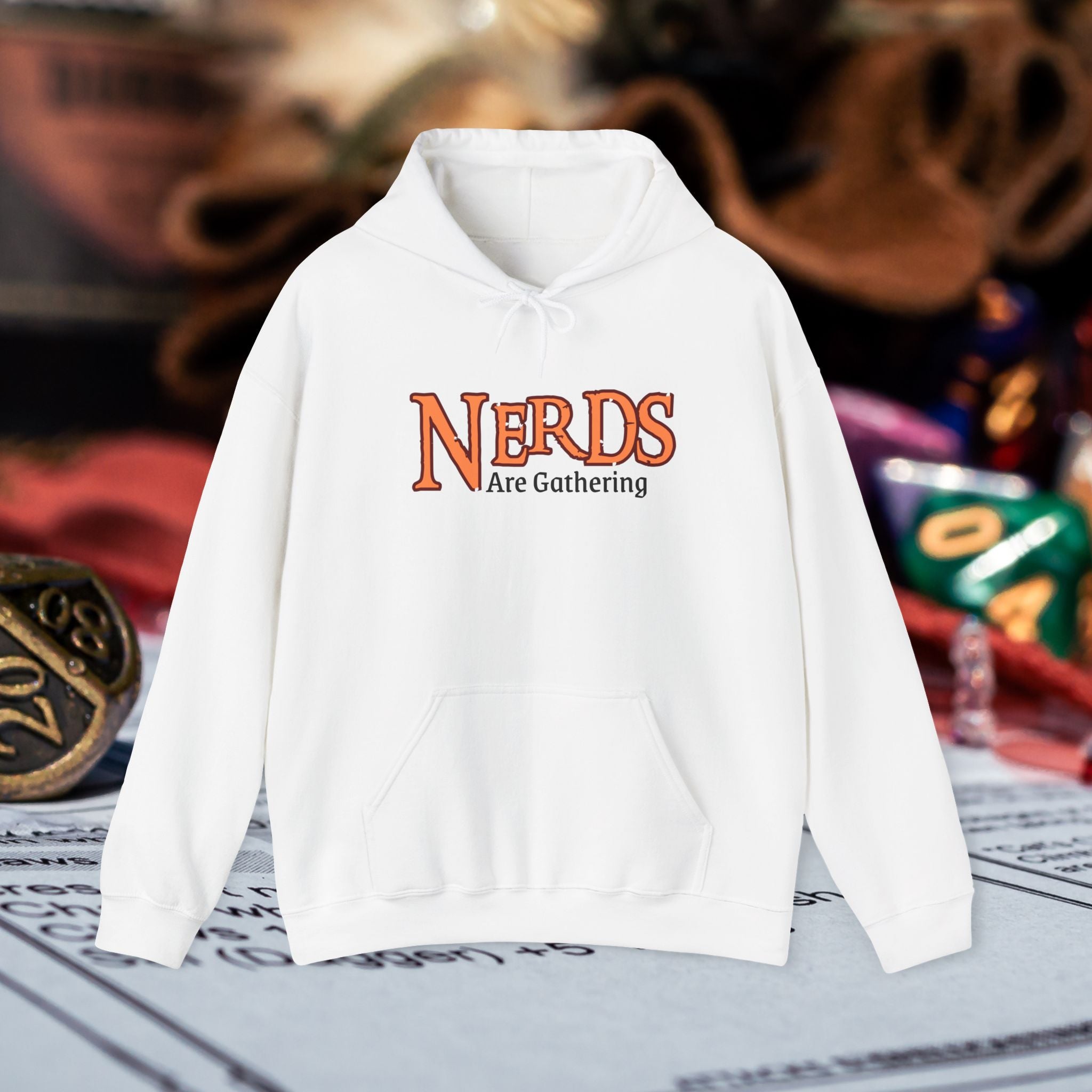 Hoodie — "Nerds Are Gathering" Retro Gamer & Tabletop Hoodie