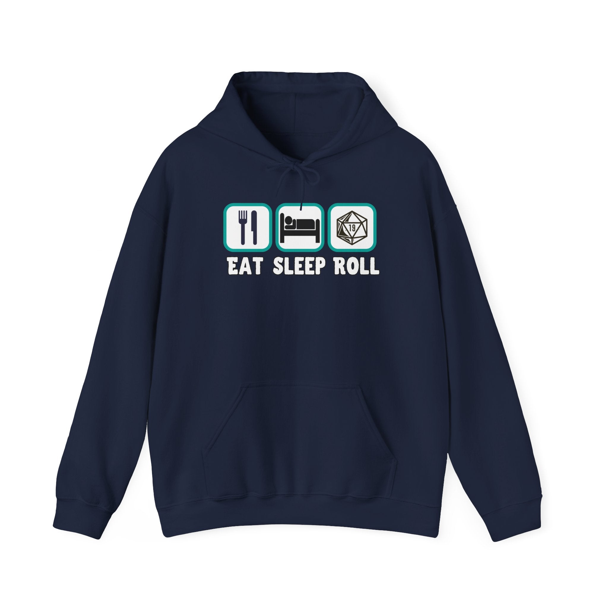 Hoodie — "Eat Sleep Roll" Dice & RPG Gamer Hooded Sweatshirt