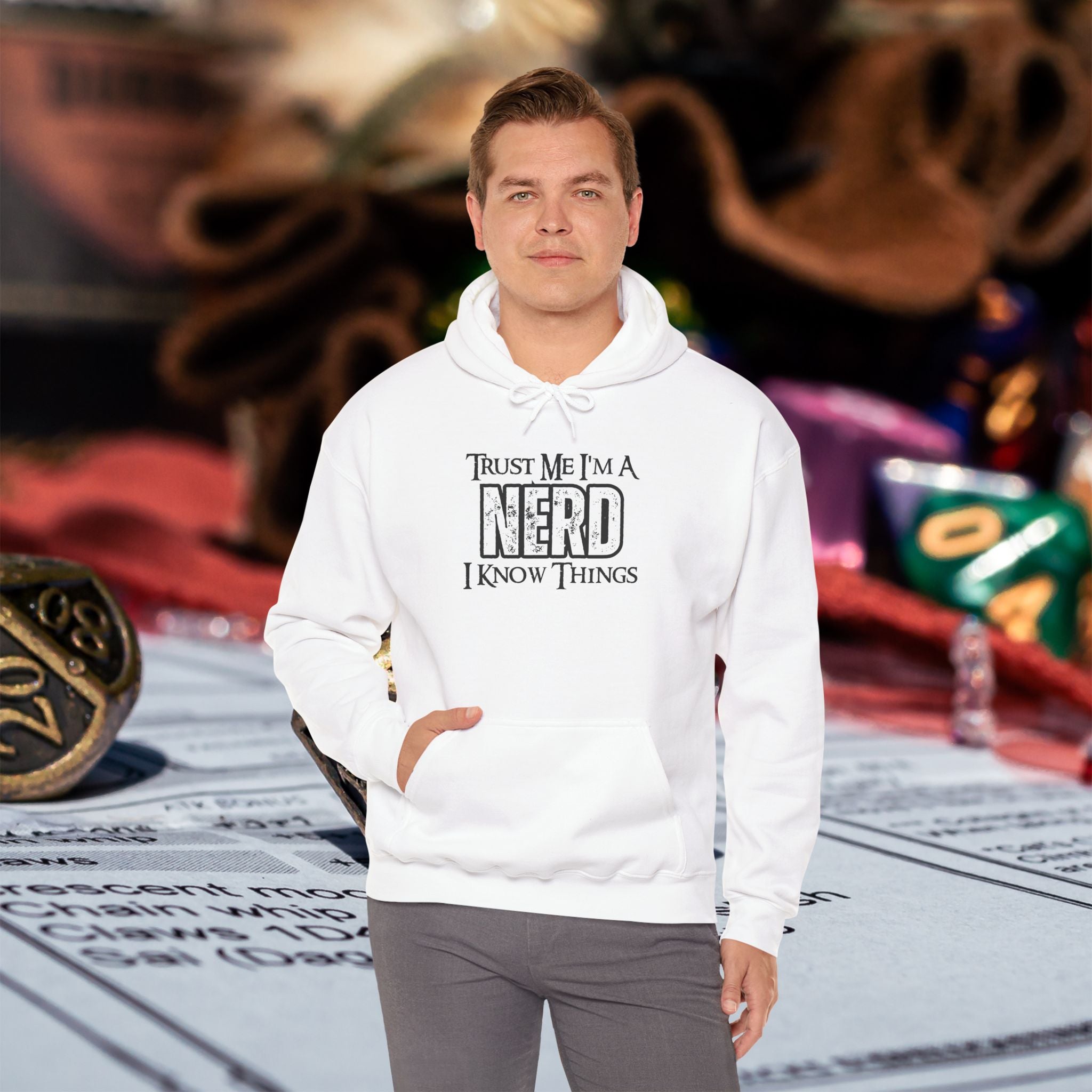 Nerd Hoodie - "Trust Me I'm a Nerd, I Know Things" Graphic Pullover