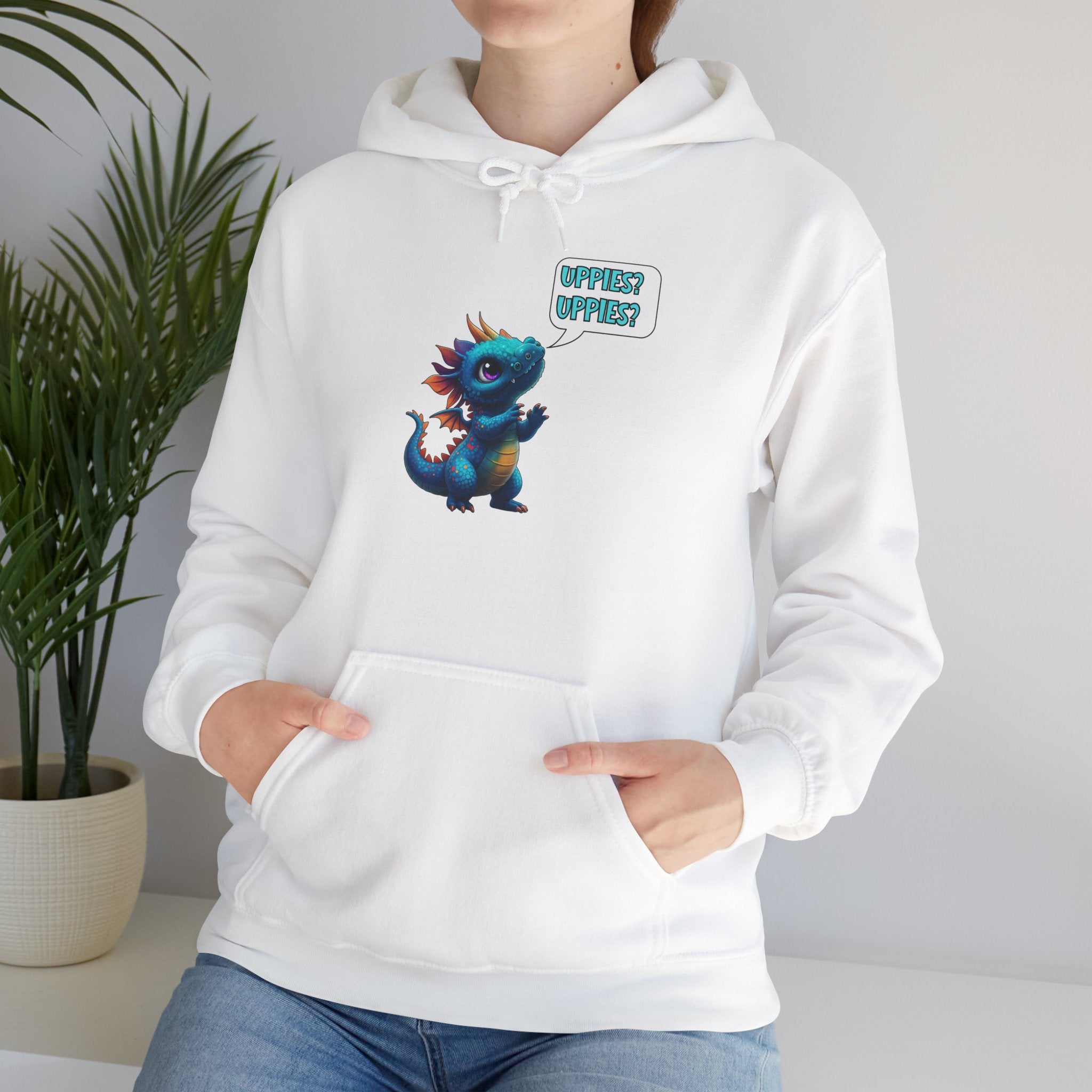 Dragon Dice Hoodie — Cute Blue Dragon UPPIES Gaming Hoodie