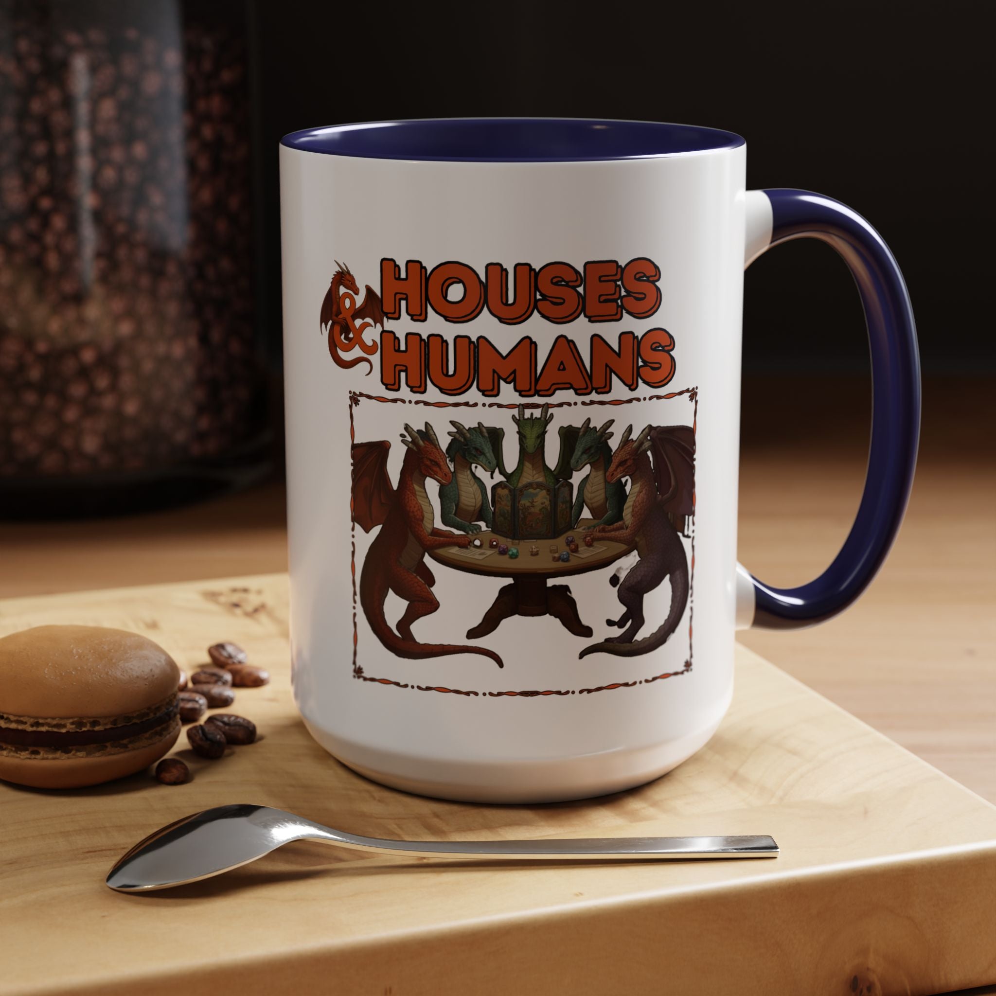Houses & Humans Coffee Mug — Fantasy RPG D20 Gaming Accent Mug (15oz)