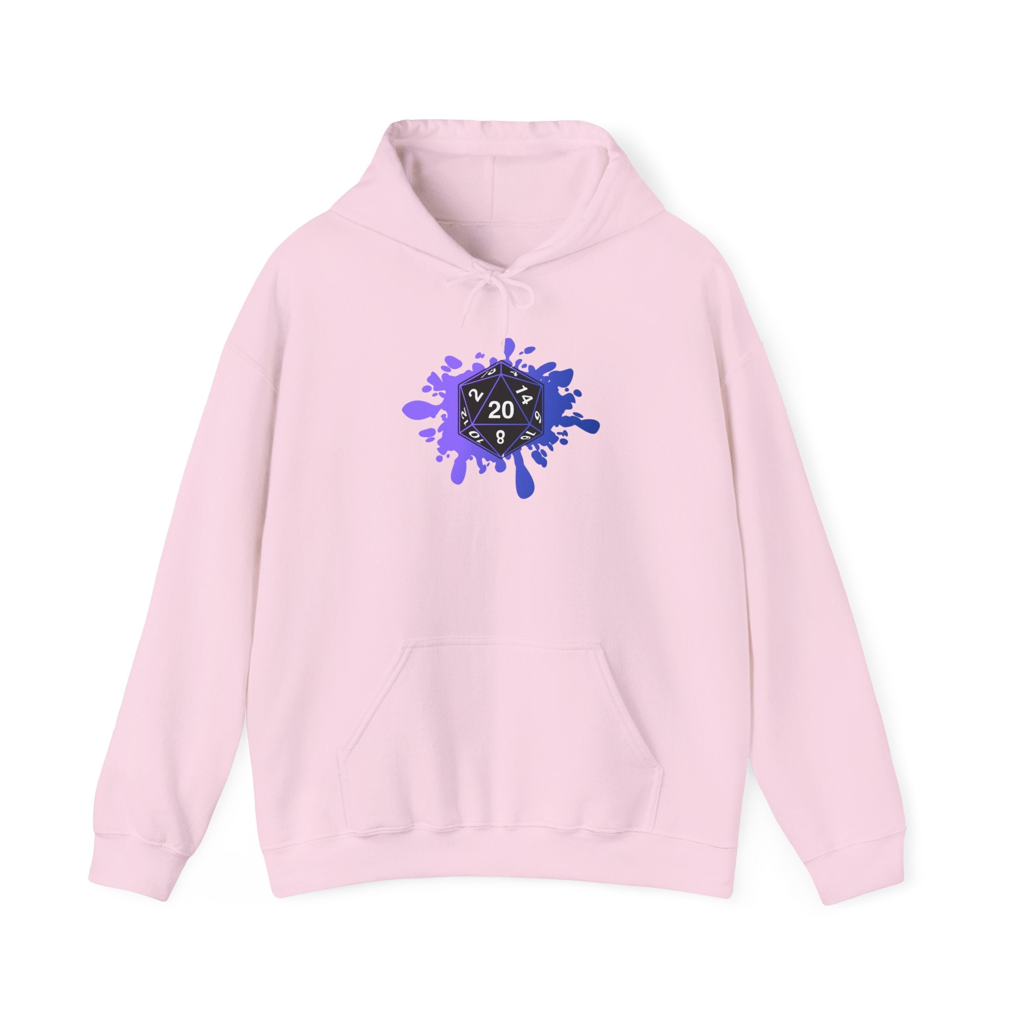 Hoodie — D20 Dice Splash Gaming Pullover (Tabletop RPG Gift)