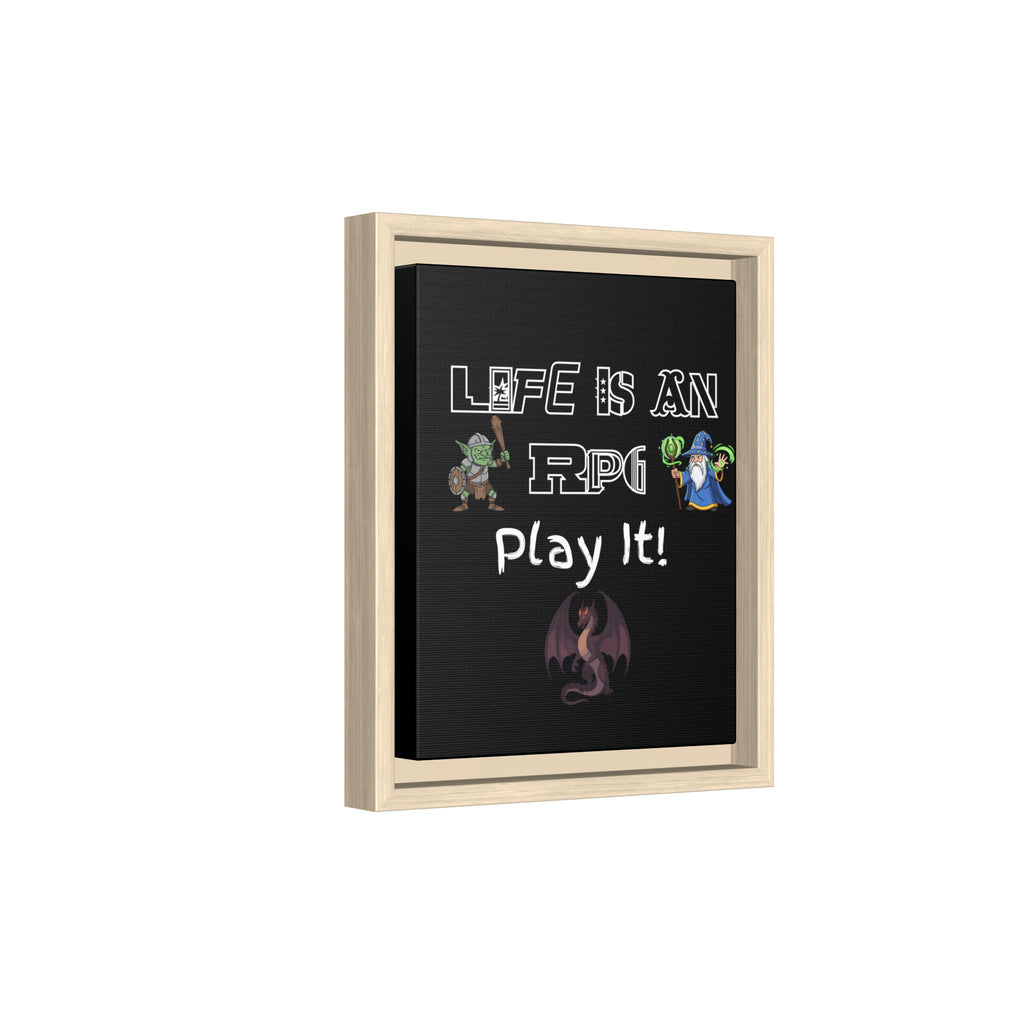 Life Is an RPG Framed Canvas Print – Rpg Gaming Wall Art