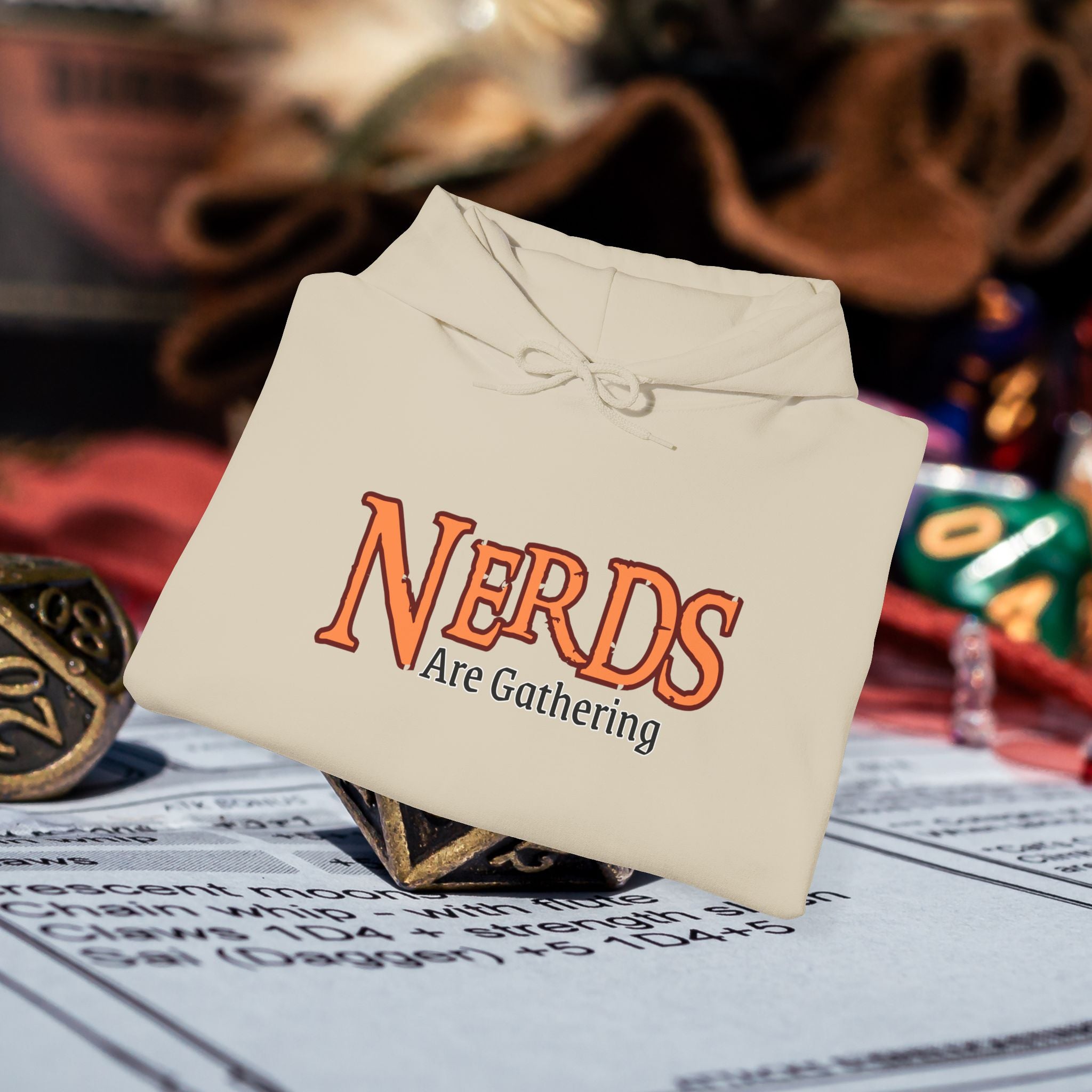 Hoodie — "Nerds Are Gathering" Retro Gamer & Tabletop Hoodie