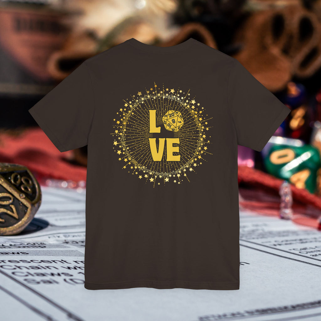 Love D20 T-Shirt — RPG Gamer Dice Love Tee