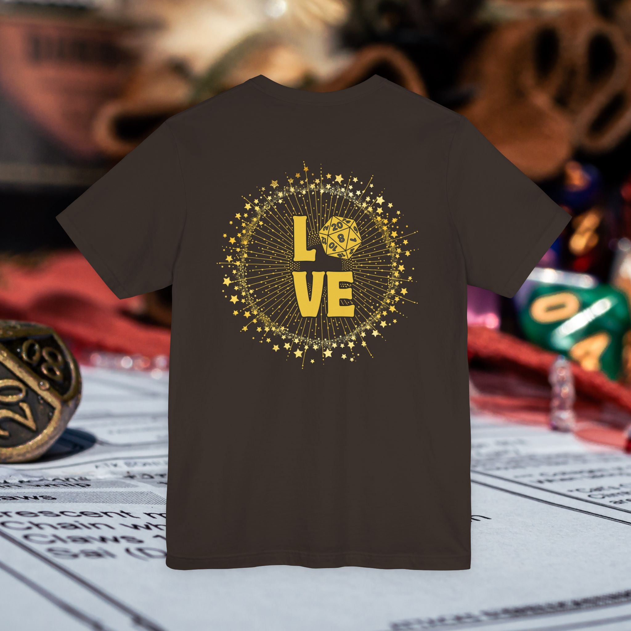 Love D20 T-Shirt — RPG Gamer Dice Love Tee